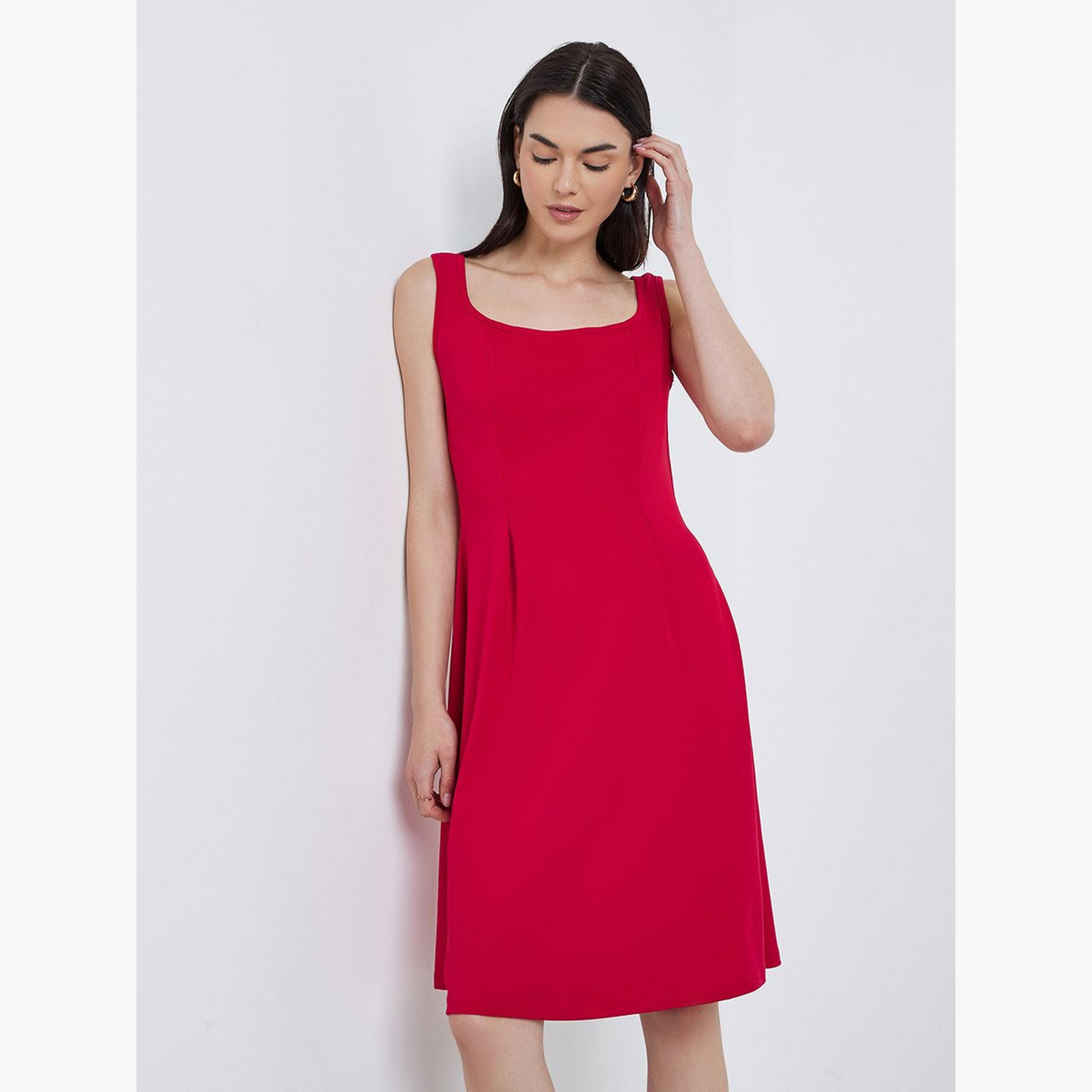 Take Two Women Red Sleeveless A-Line Mini Dress-women-clothing-dresses-image-1