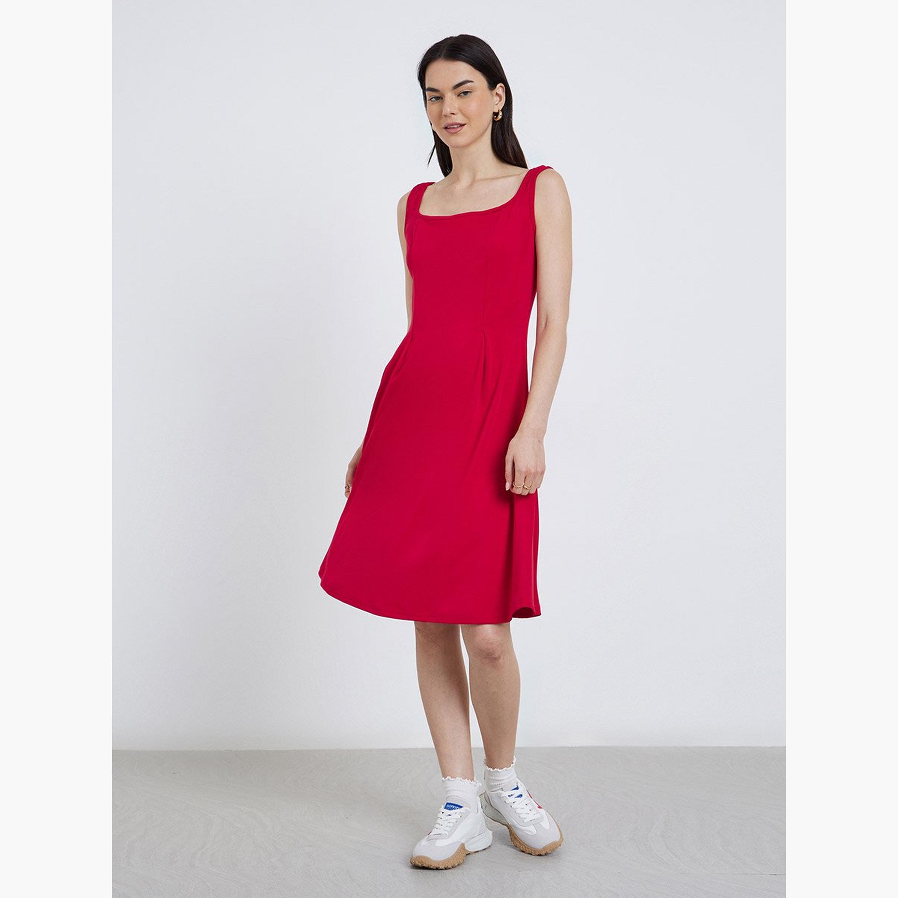 Take Two Women Red Sleeveless A-Line Mini Dress-women-clothing-dresses-image-2