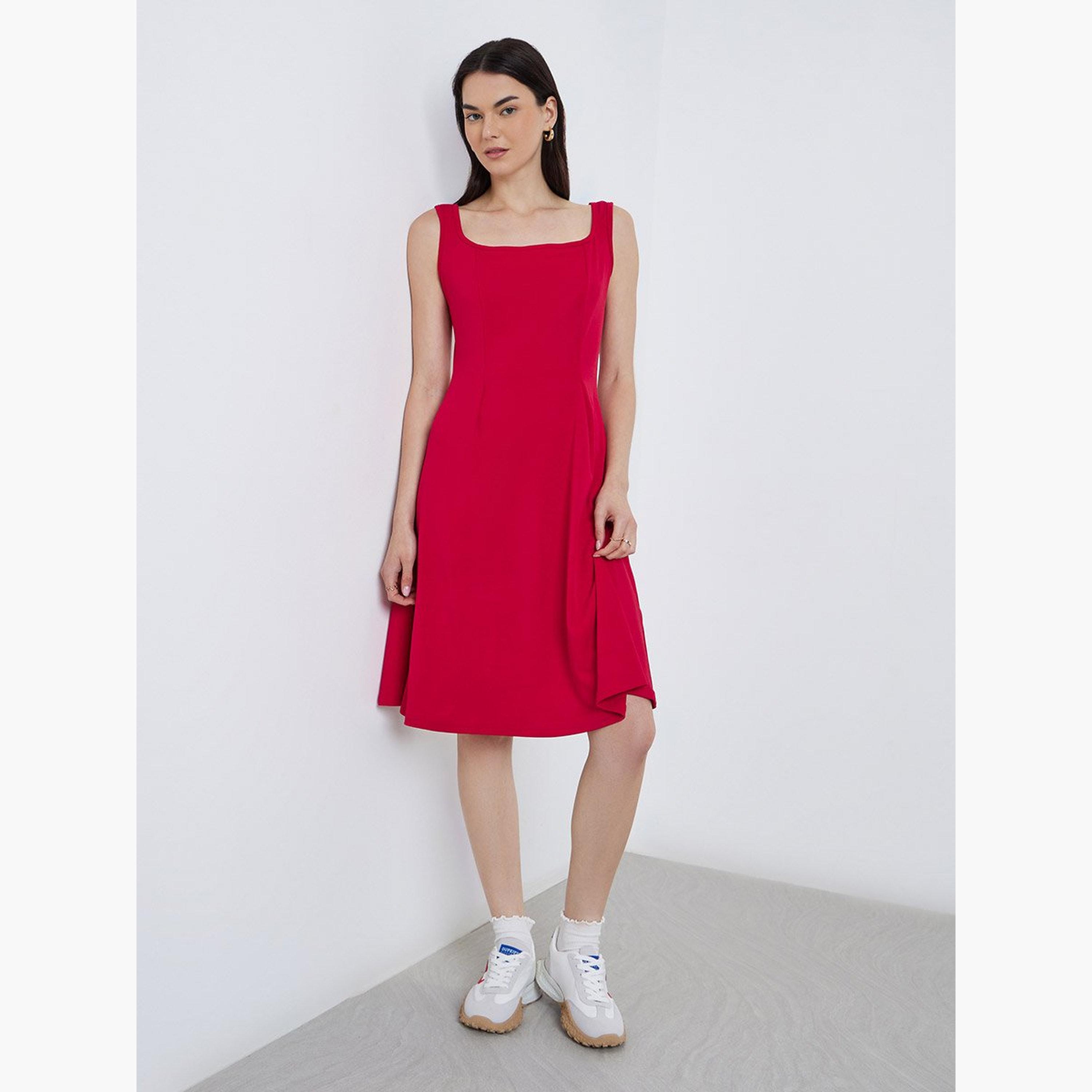 Take Two Women Red Sleeveless A-Line Mini Dress-women-clothing-dresses-image-3