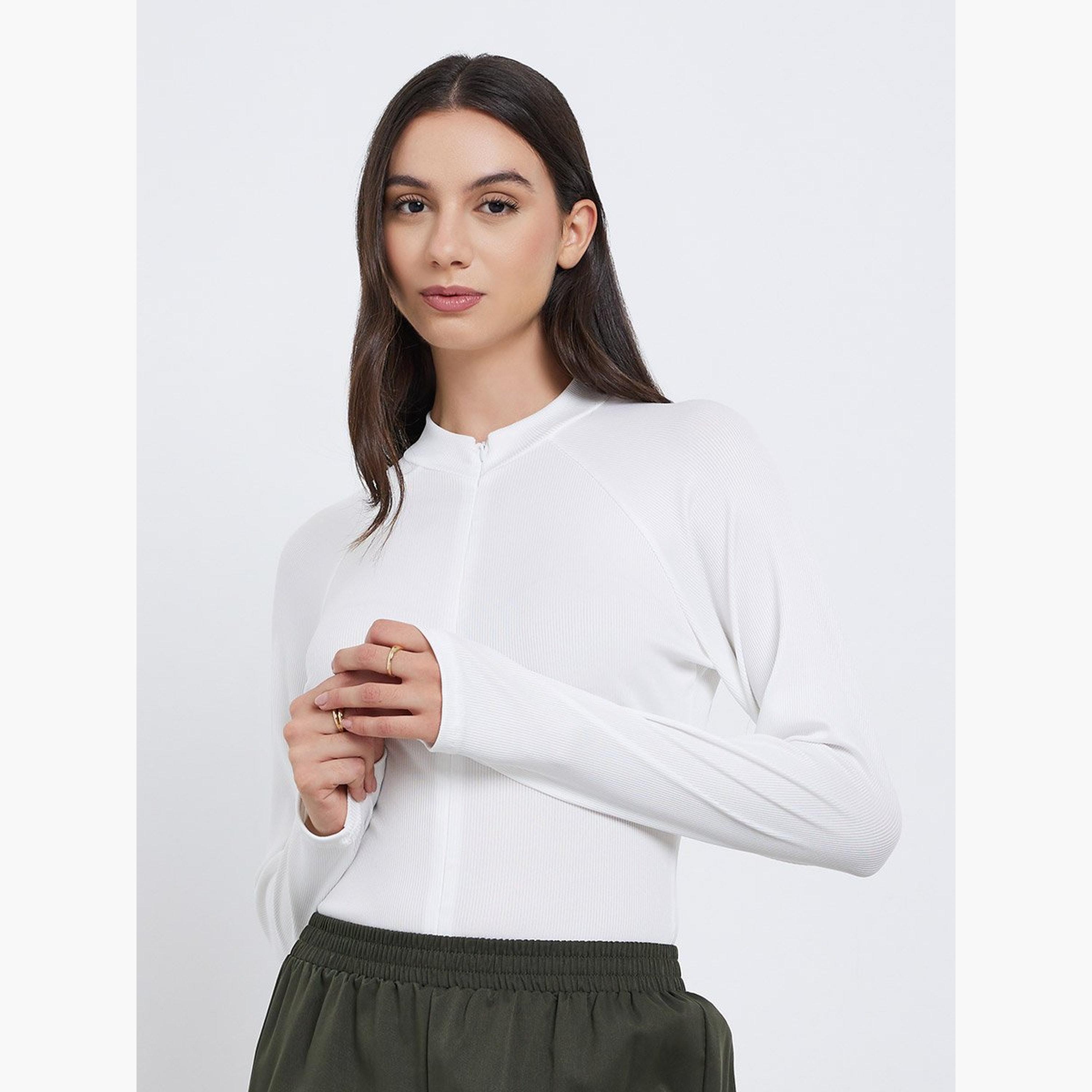 Take Two White Ribbed Bodysuit with Concealed Zip-women-clothing-shirtsandblouses-blouses-image-1