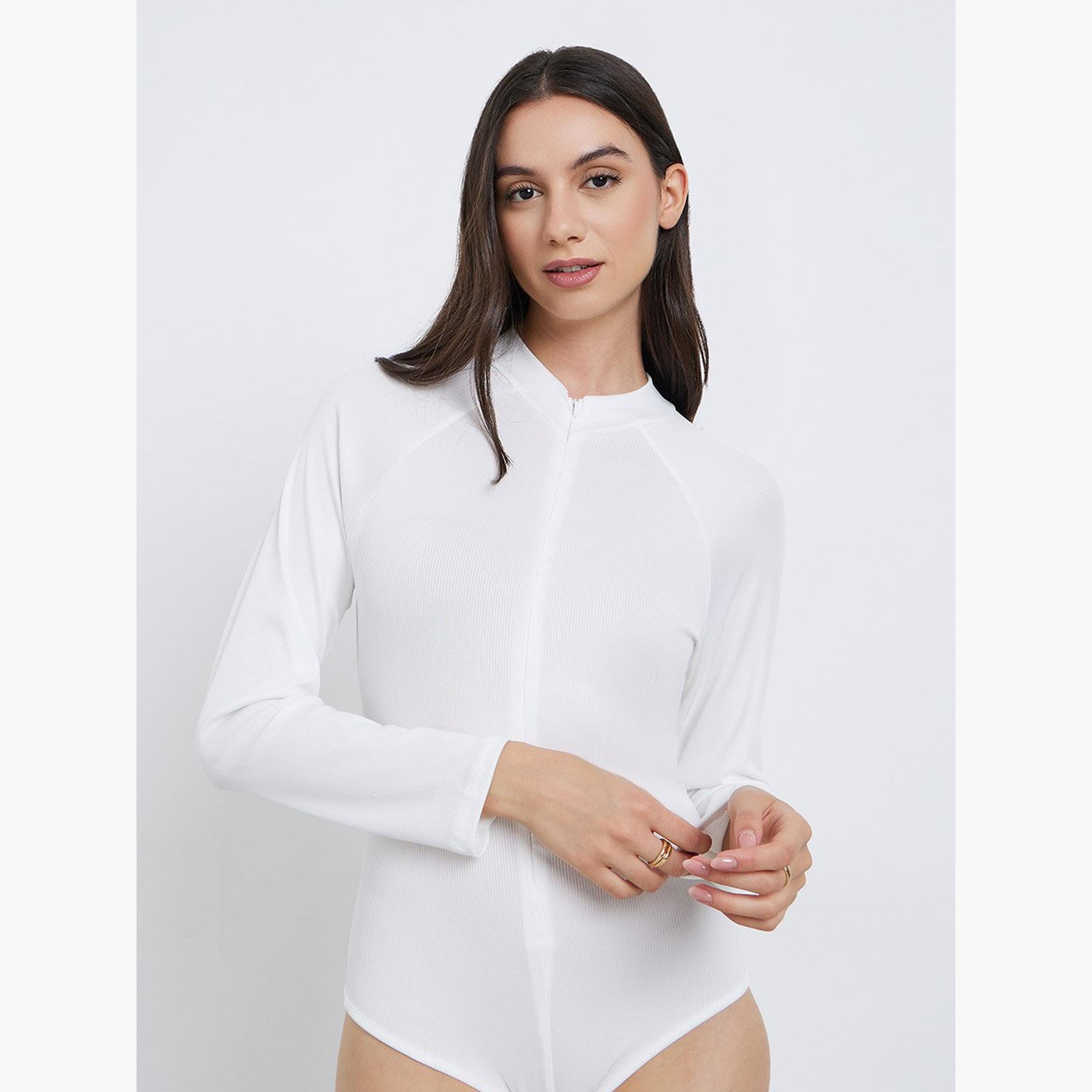 Take Two White Ribbed Bodysuit with Concealed Zip-women-clothing-shirtsandblouses-blouses-image-2