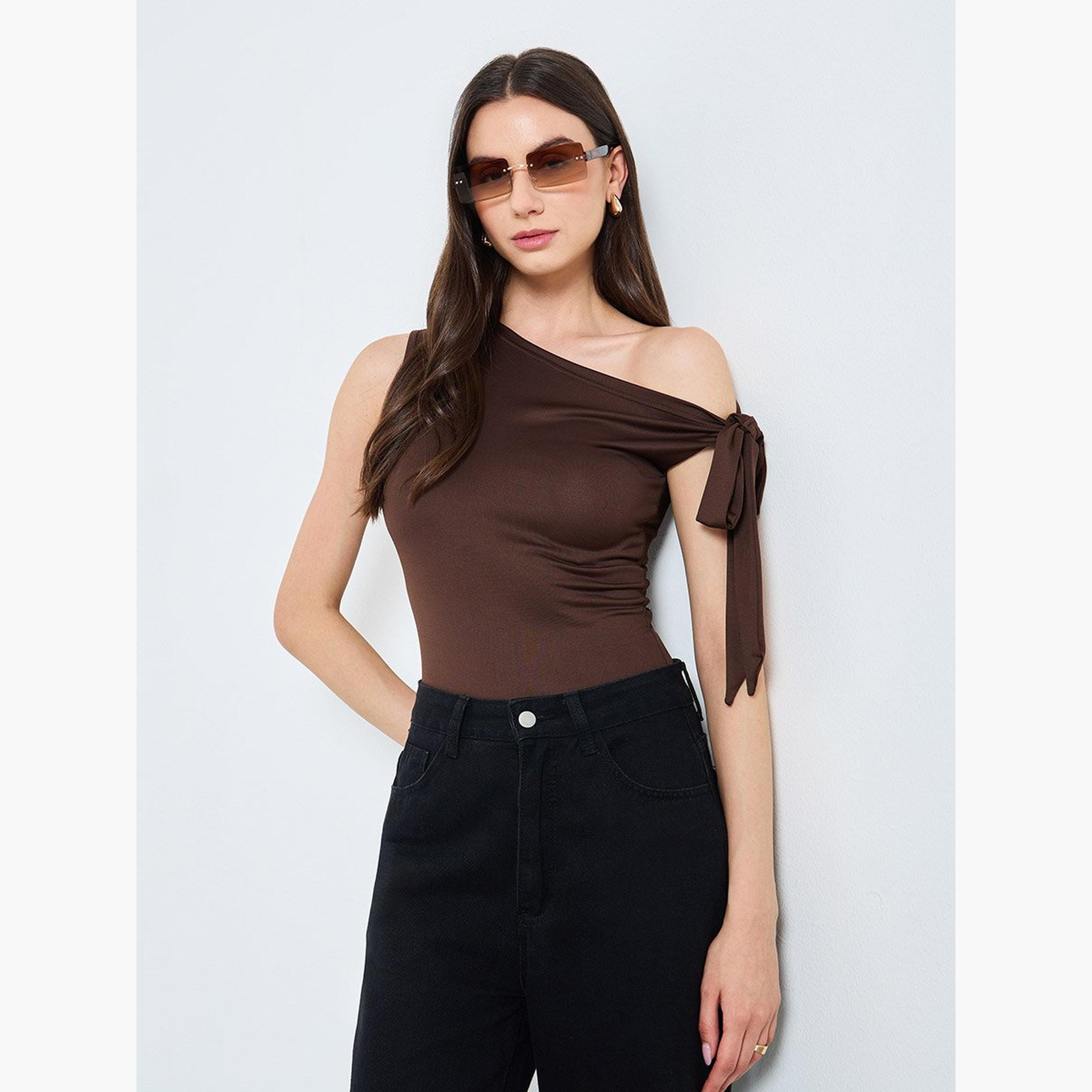 تيك تو - بدلة جسم سادة برباط على الكتف-women-clothing-shirtsandblouses-blouses-image-5