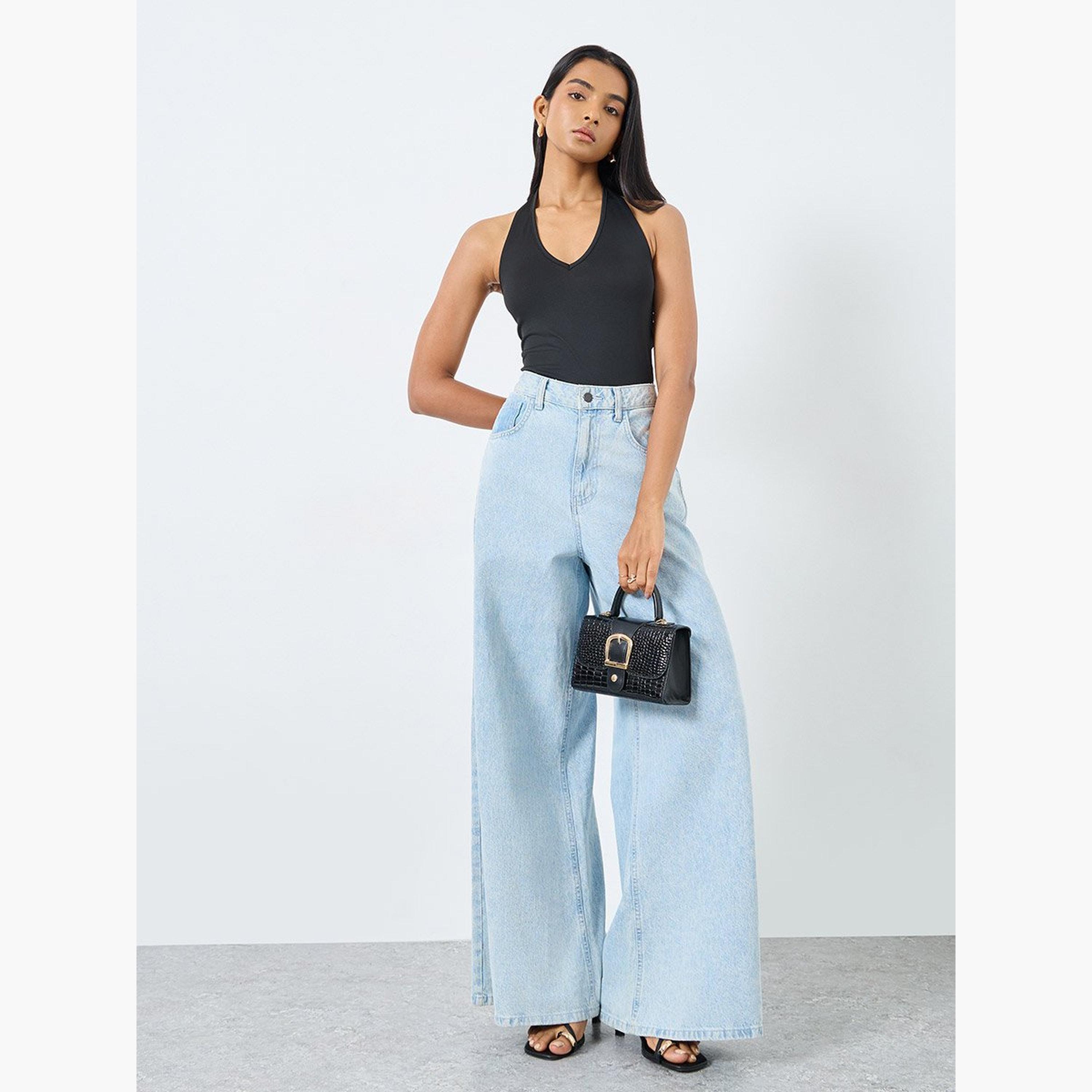 Take Two Solid Halter Neck Fitted Bodysuit-women-clothing-shirtsandblouses-blouses-image-3