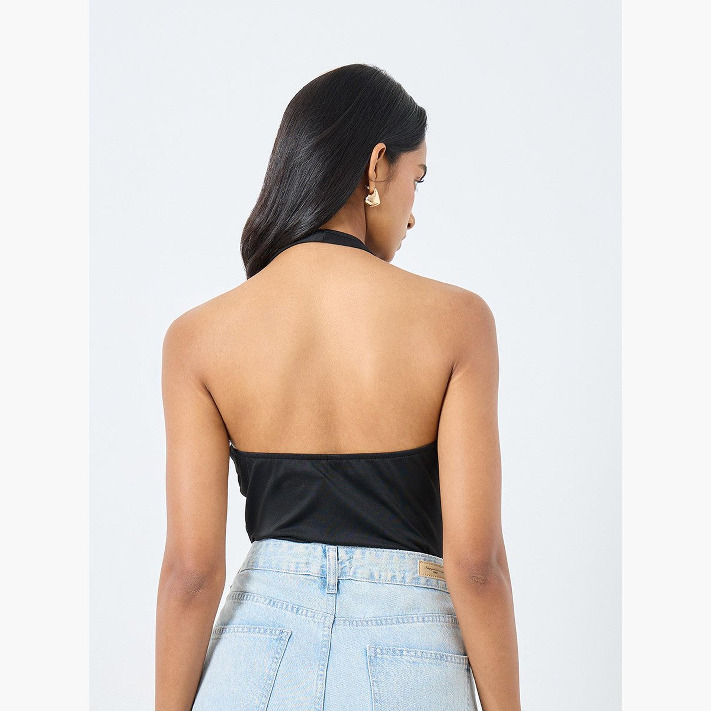 Take Two Solid Halter Neck Fitted Bodysuit-women-clothing-shirtsandblouses-blouses-image-5
