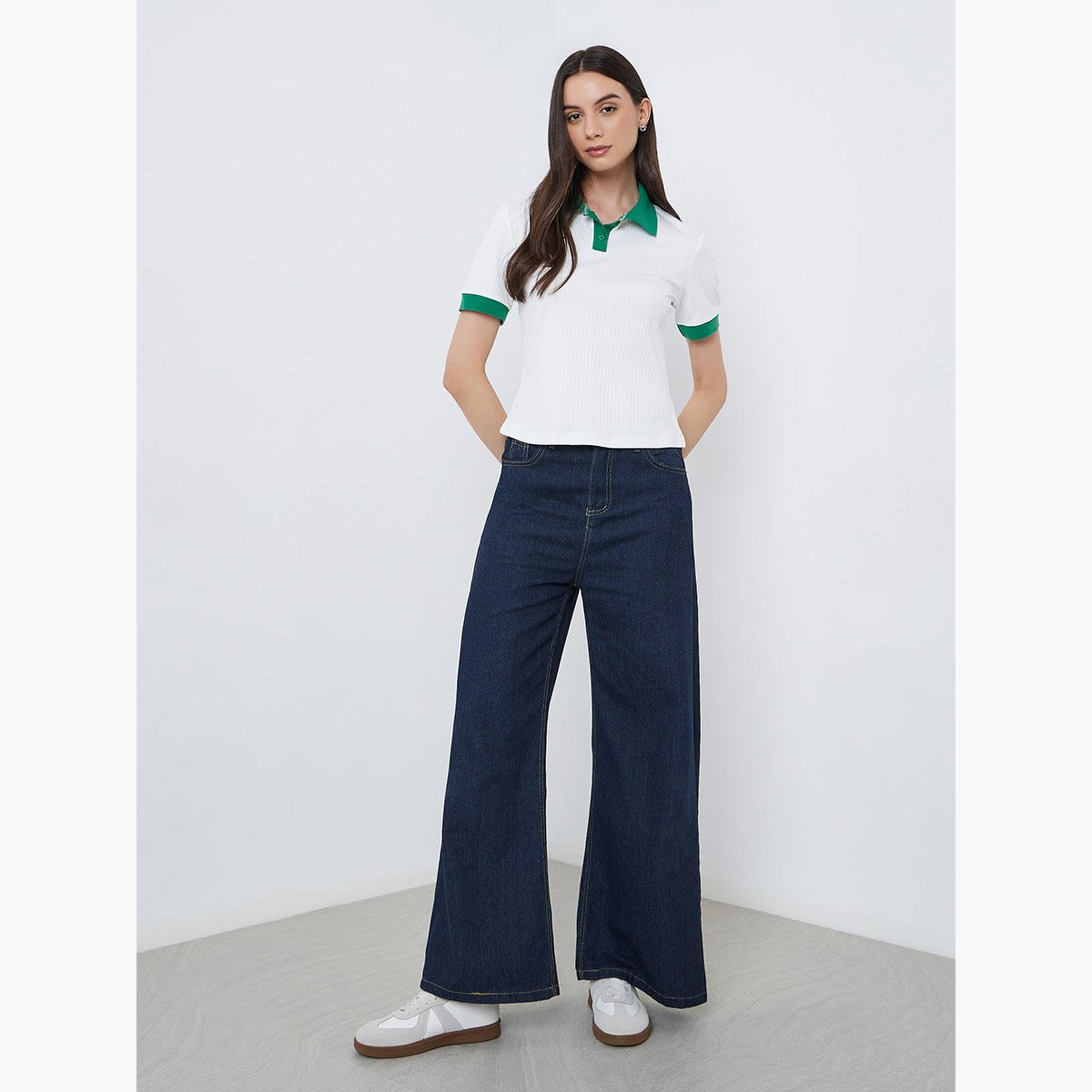 Take Two Contrast Trim Regular Fit Polo Top-women-clothing-tshirts-image-1