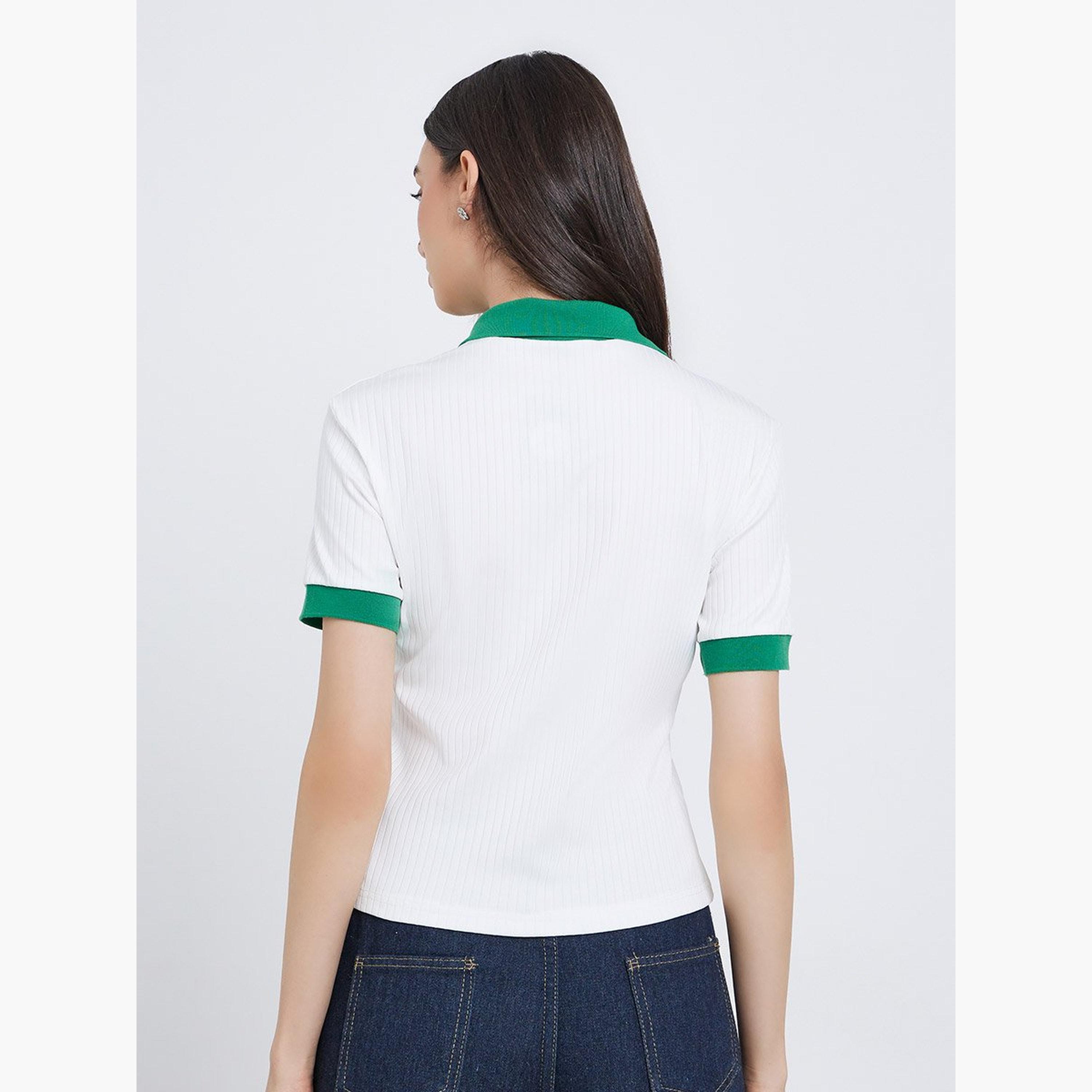 Take Two Contrast Trim Regular Fit Polo Top-women-clothing-tshirts-image-4