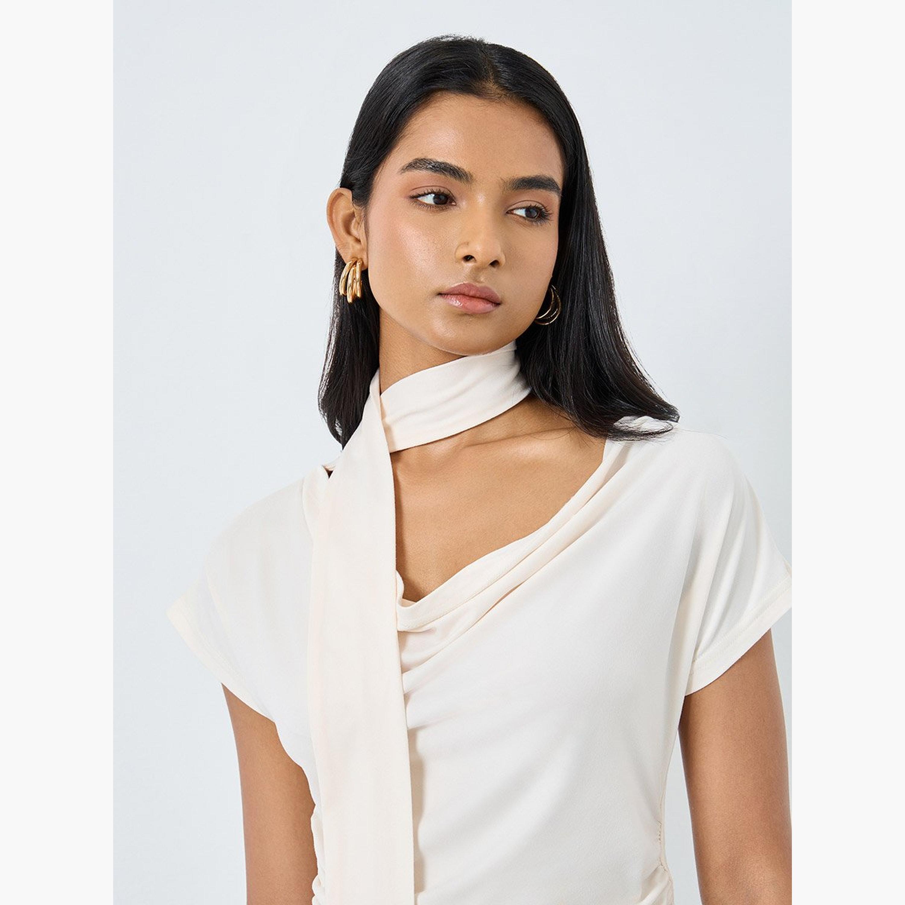 Take Two Beige Cowl Neck Blouse with Scarf Detail-women-clothing-shirtsandblouses-blouses-image-3