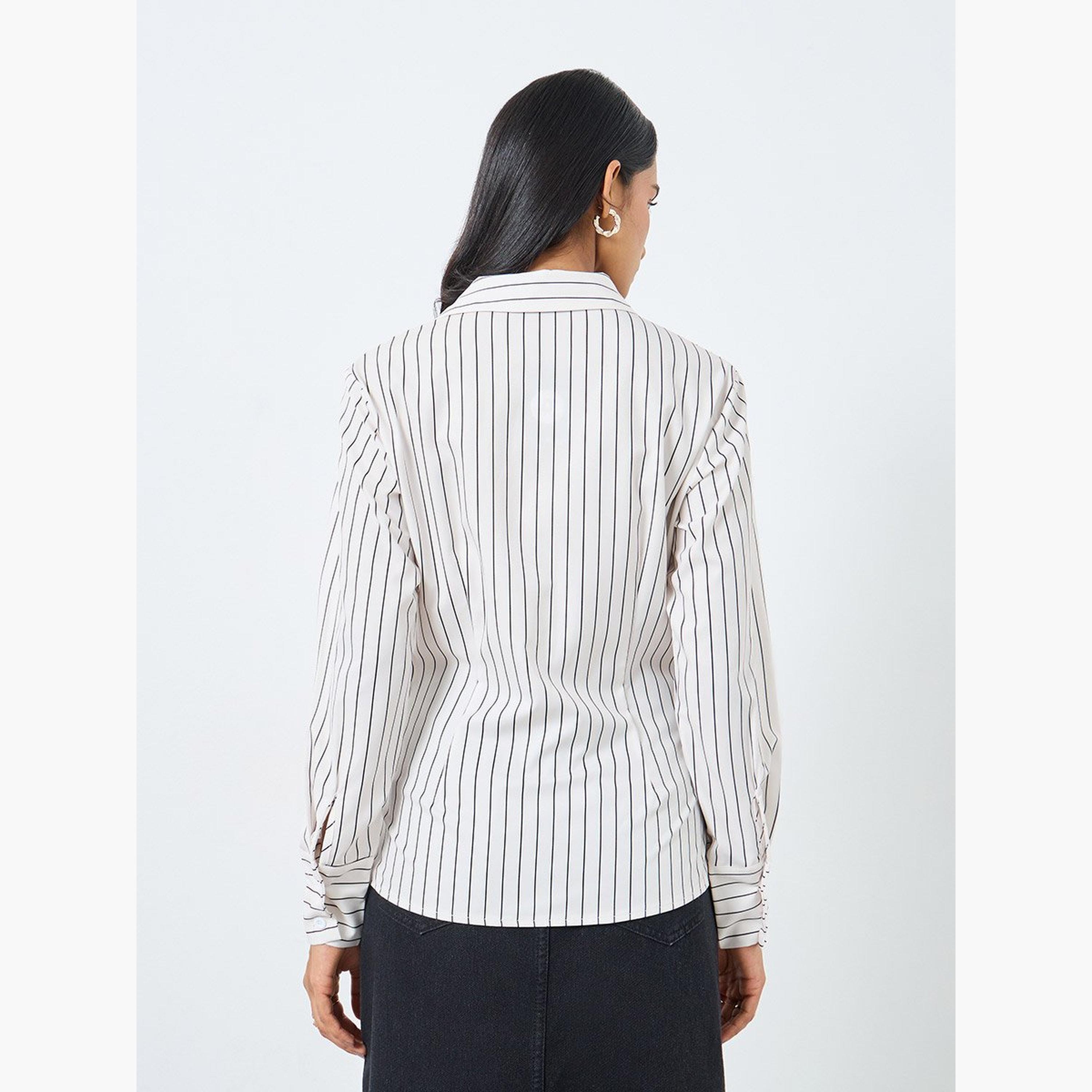 Take Two Striped Buttoned Wrap Top-women-clothing-shirtsandblouses-shirts-image-4