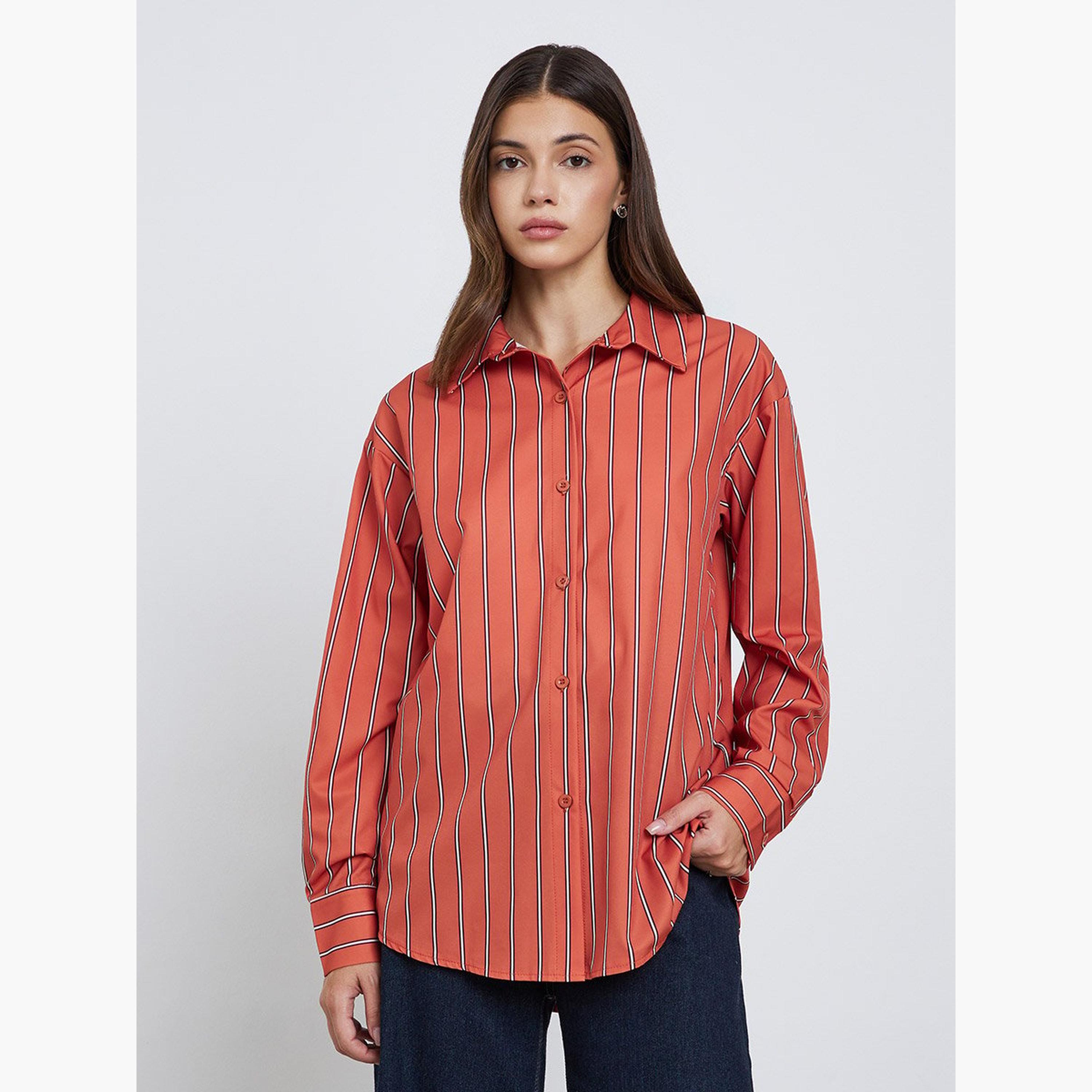 Take Two Striped Long Sleeve Oversized Shirt-women-clothing-shirtsandblouses-shirts-image-1