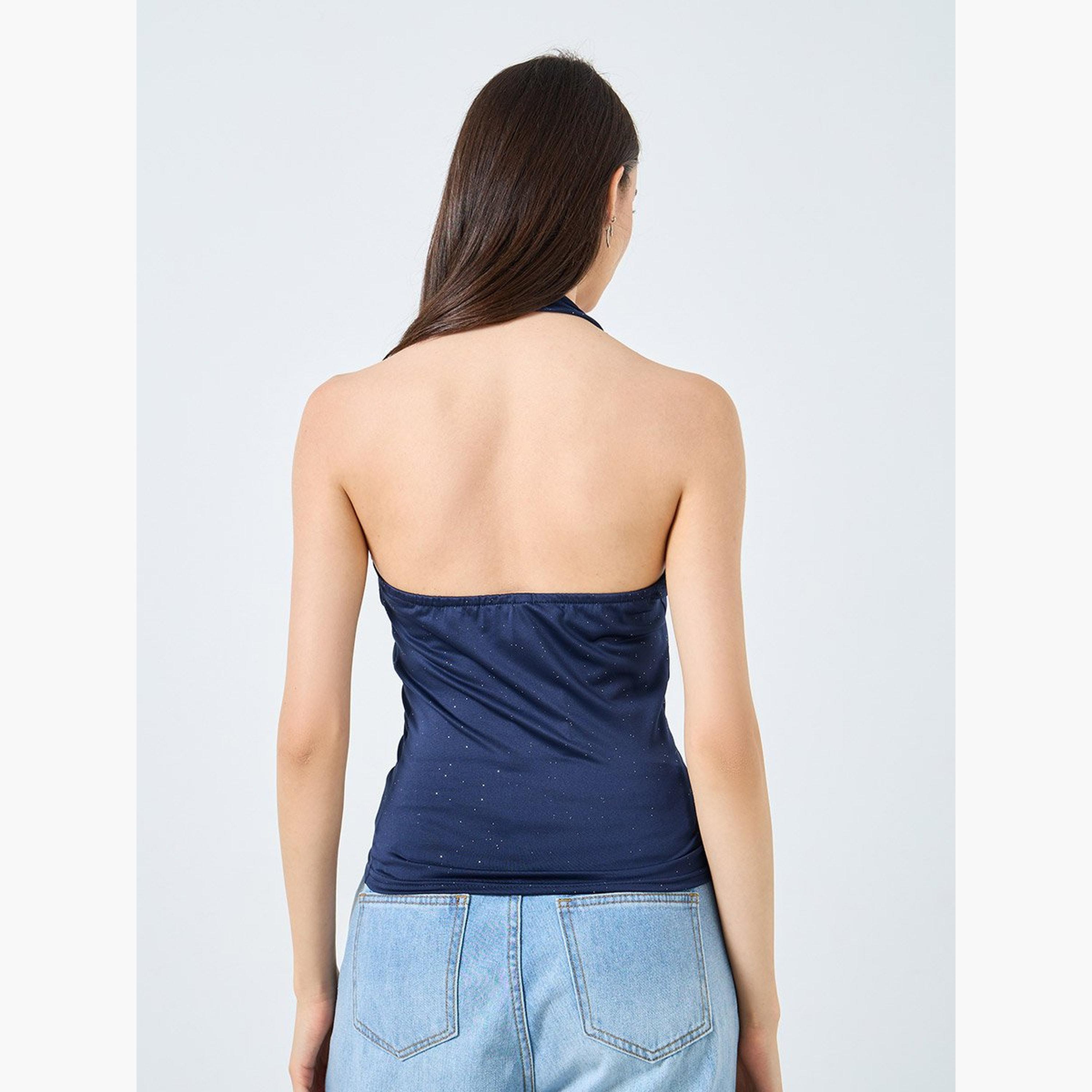 تيك تو - قميص داخلي محبوك ياقة دائرية سادة-women-clothing-tshirts-image-1