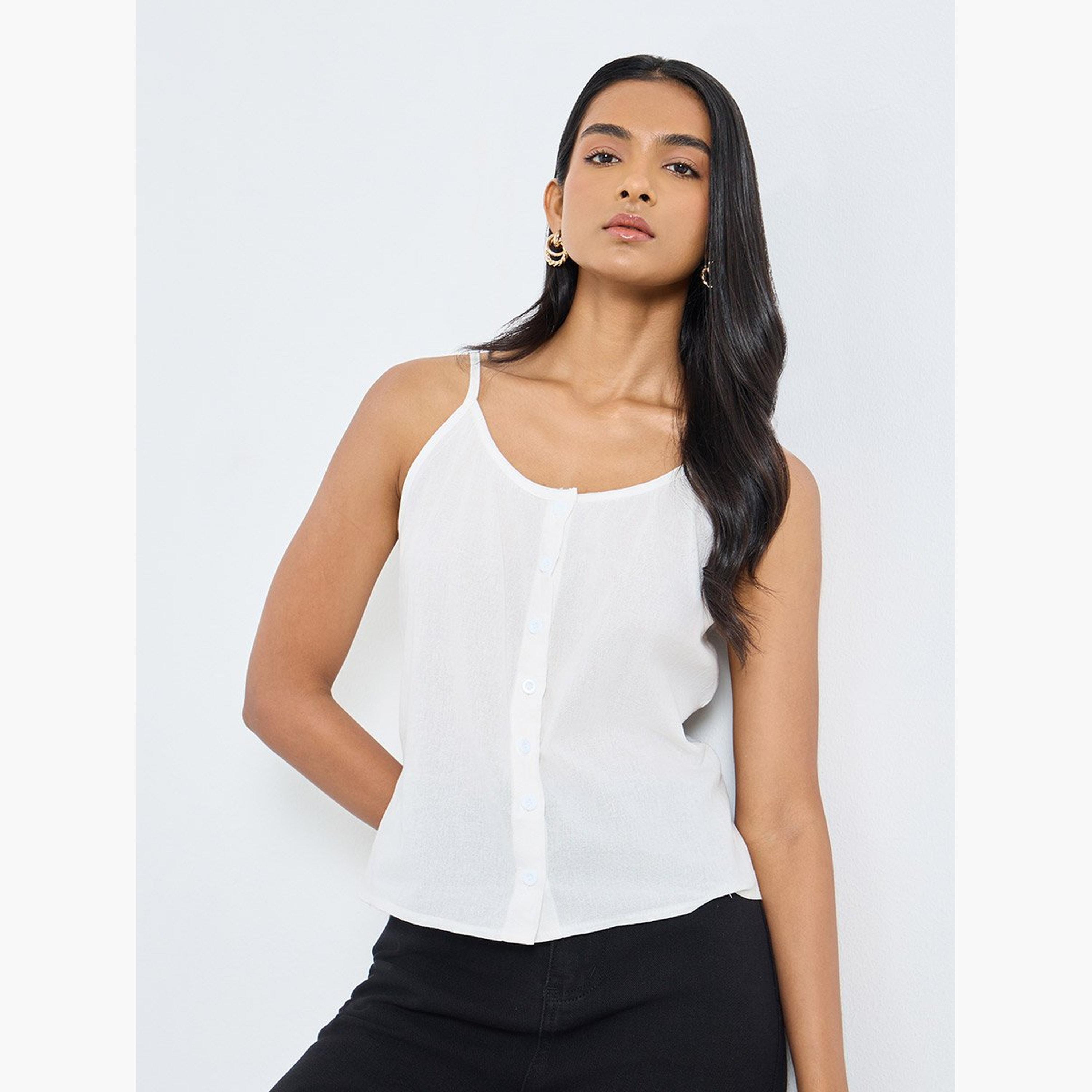 تيك تو - قميص داخلي كاجوال منسوج سادة-women-clothing-tshirts-image-4