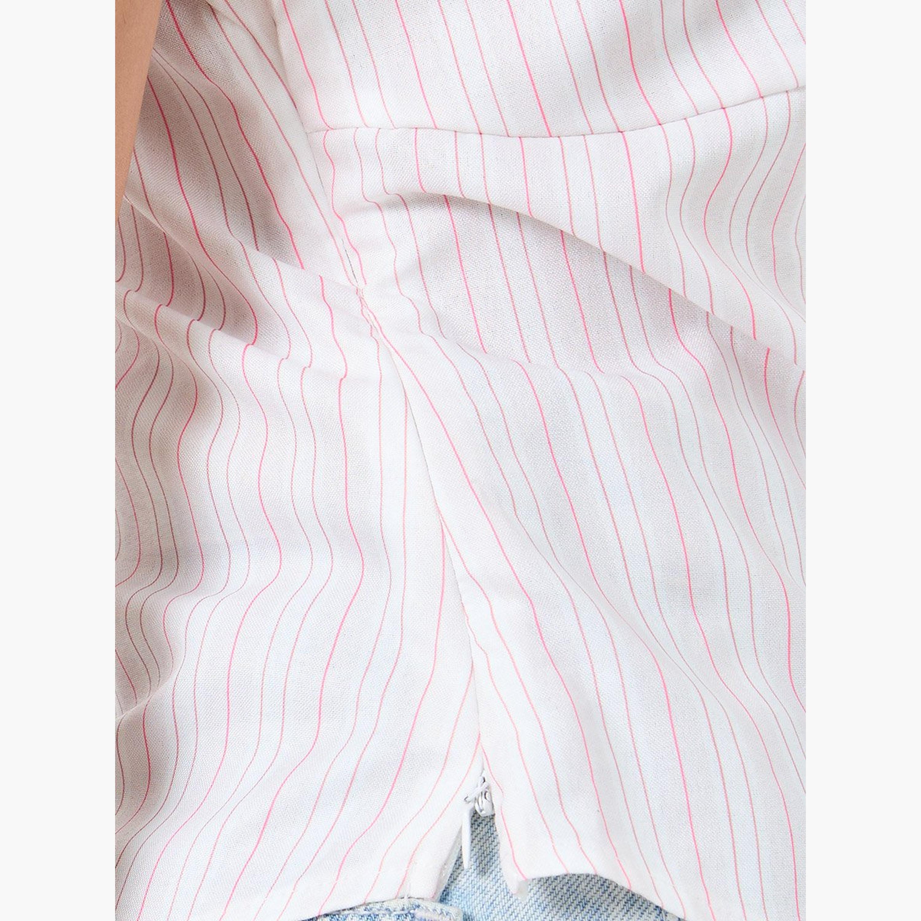تيك تو - بلوزة مخططة برباط حول الرقبة-women-clothing-shirtsandblouses-blouses-image-4