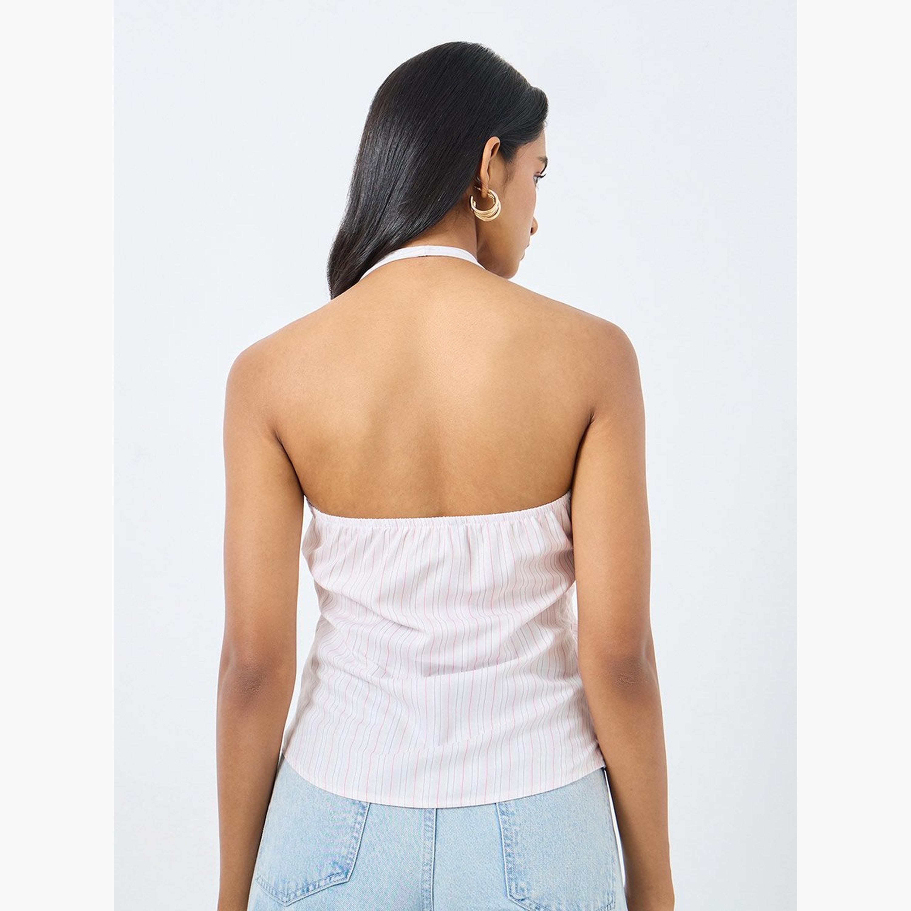 تيك تو - بلوزة مخططة برباط حول الرقبة-women-clothing-shirtsandblouses-blouses-image-5
