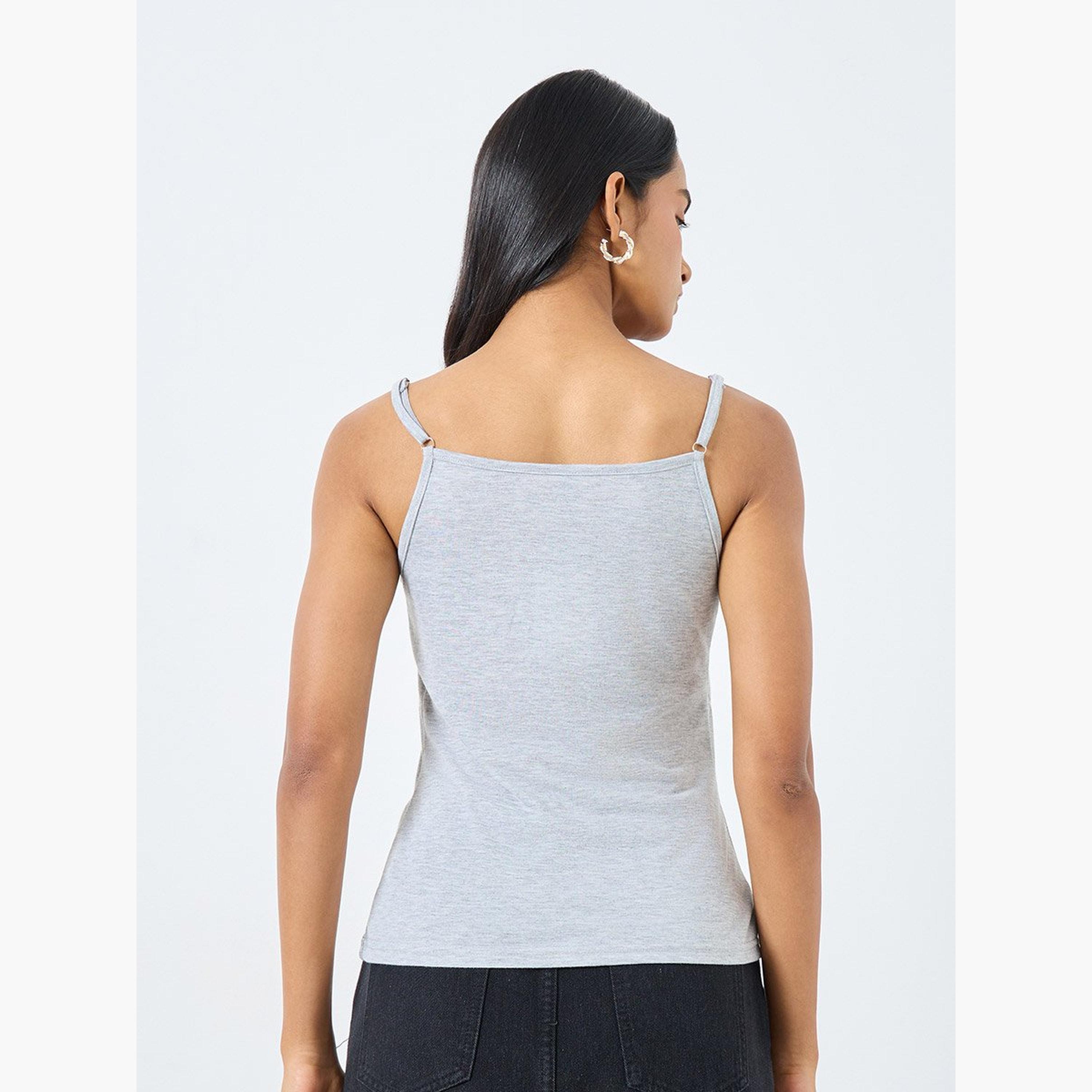 تيك تو - بلوزة رمادية بحمالات مزينة بالدانتيل-women-clothing-shirtsandblouses-blouses-image-4