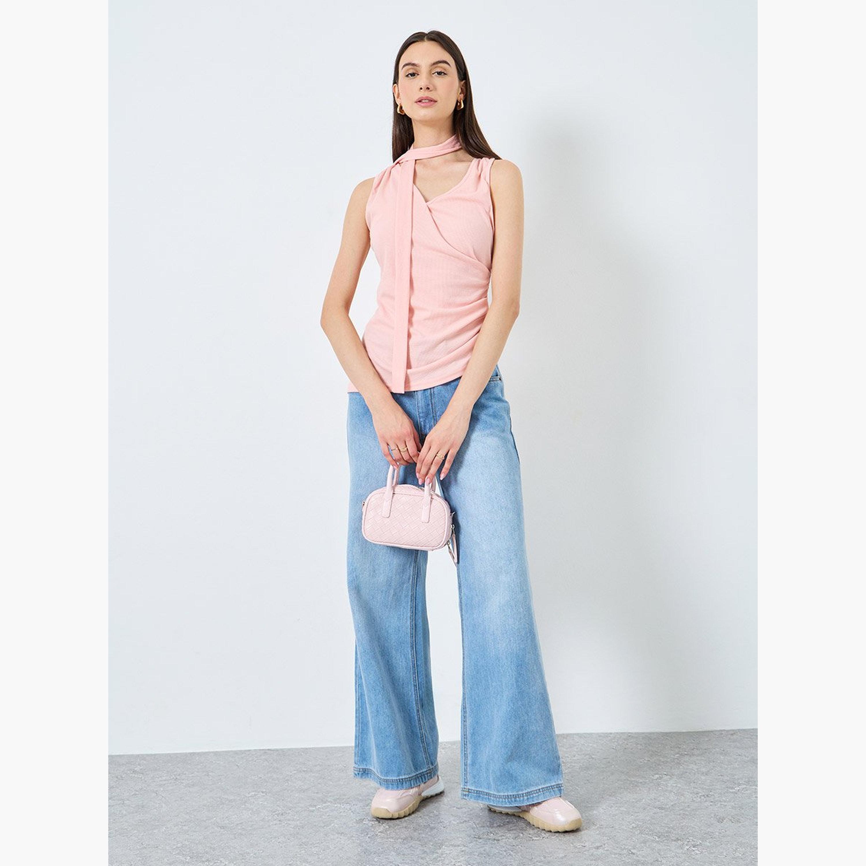 Take Two Solid Tie Detail Sleeveless Ribbed Cami-women-clothing-tshirts-image-2