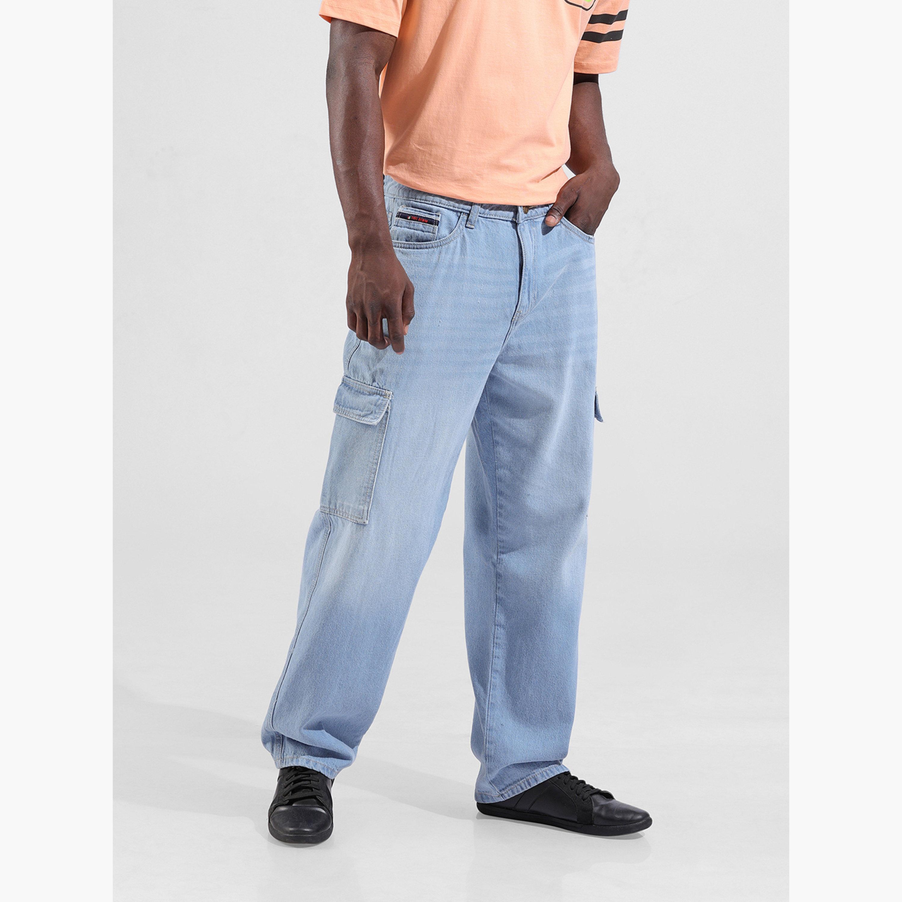 ذا انديان كراج كو - بنطال جينز كارغو رجالي واسع بخصر متوسط-men-clothing-bottoms-jeans-image-5
