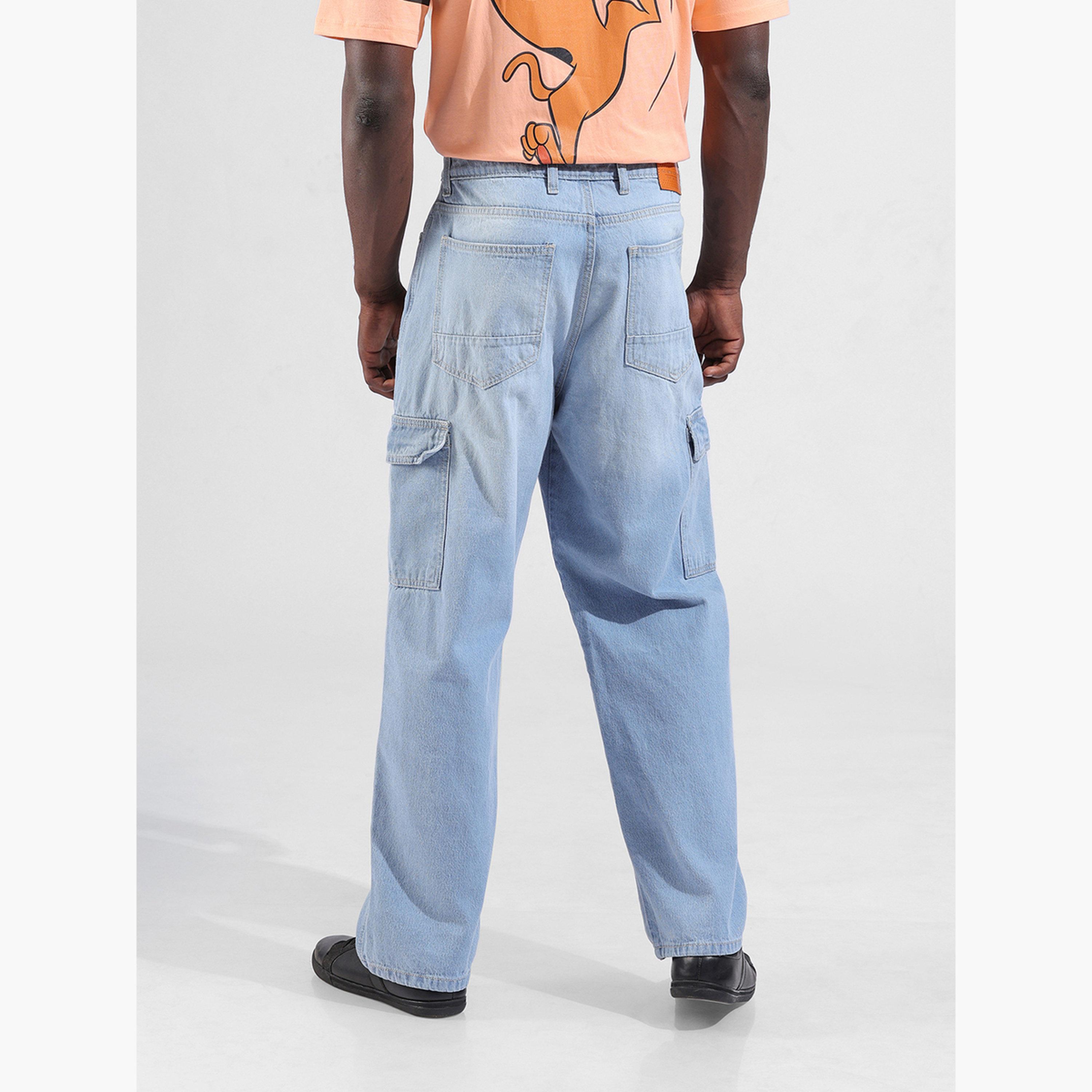 ذا انديان كراج كو - بنطال جينز كارغو رجالي واسع بخصر متوسط-men-clothing-bottoms-jeans-image-6