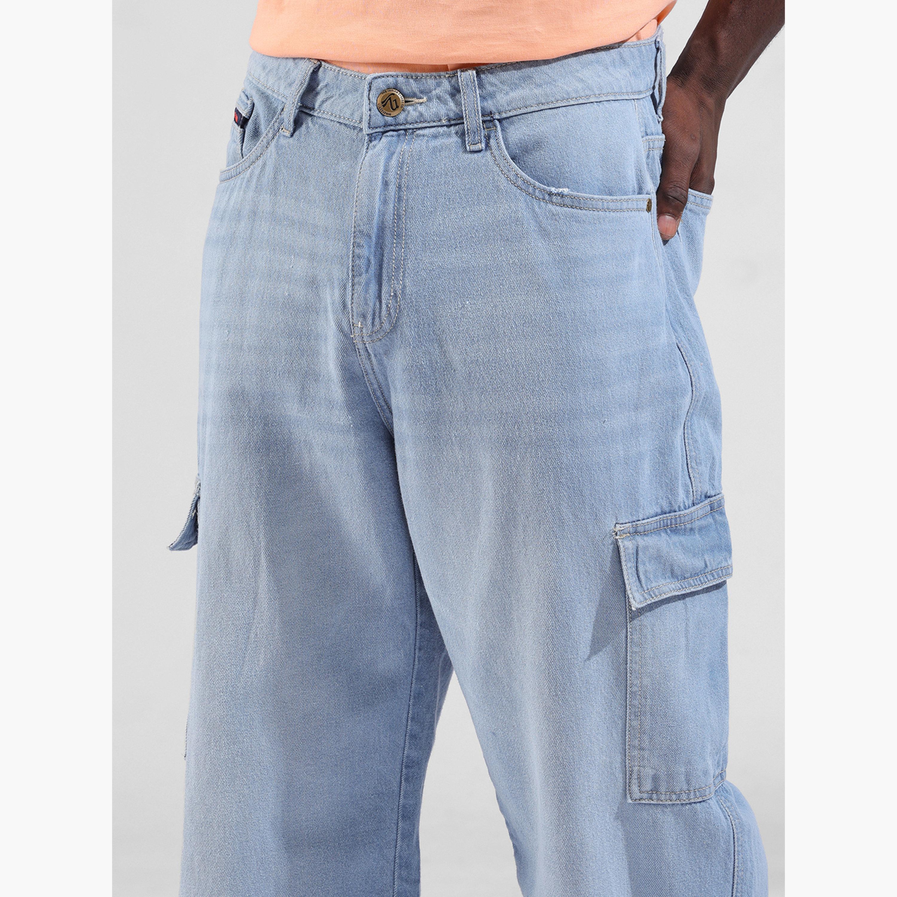 ذا انديان كراج كو - بنطال جينز كارغو رجالي واسع بخصر متوسط-men-clothing-bottoms-jeans-image-7