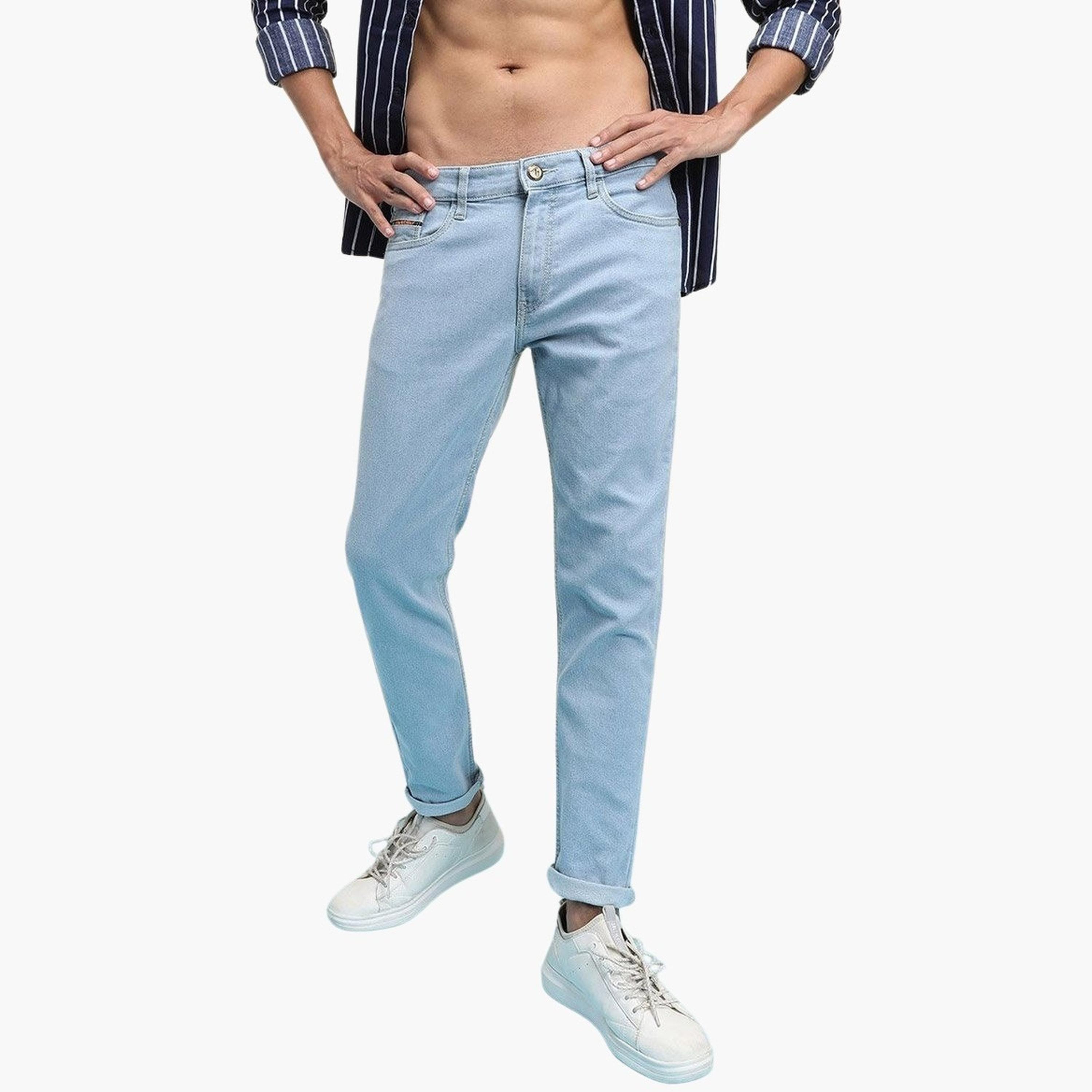ذا انديان كراج كو × ستايلي - بنطال جينز للرجال تصميم ضيق وخصر متوسط-men-clothing-bottoms-jeans-image-1