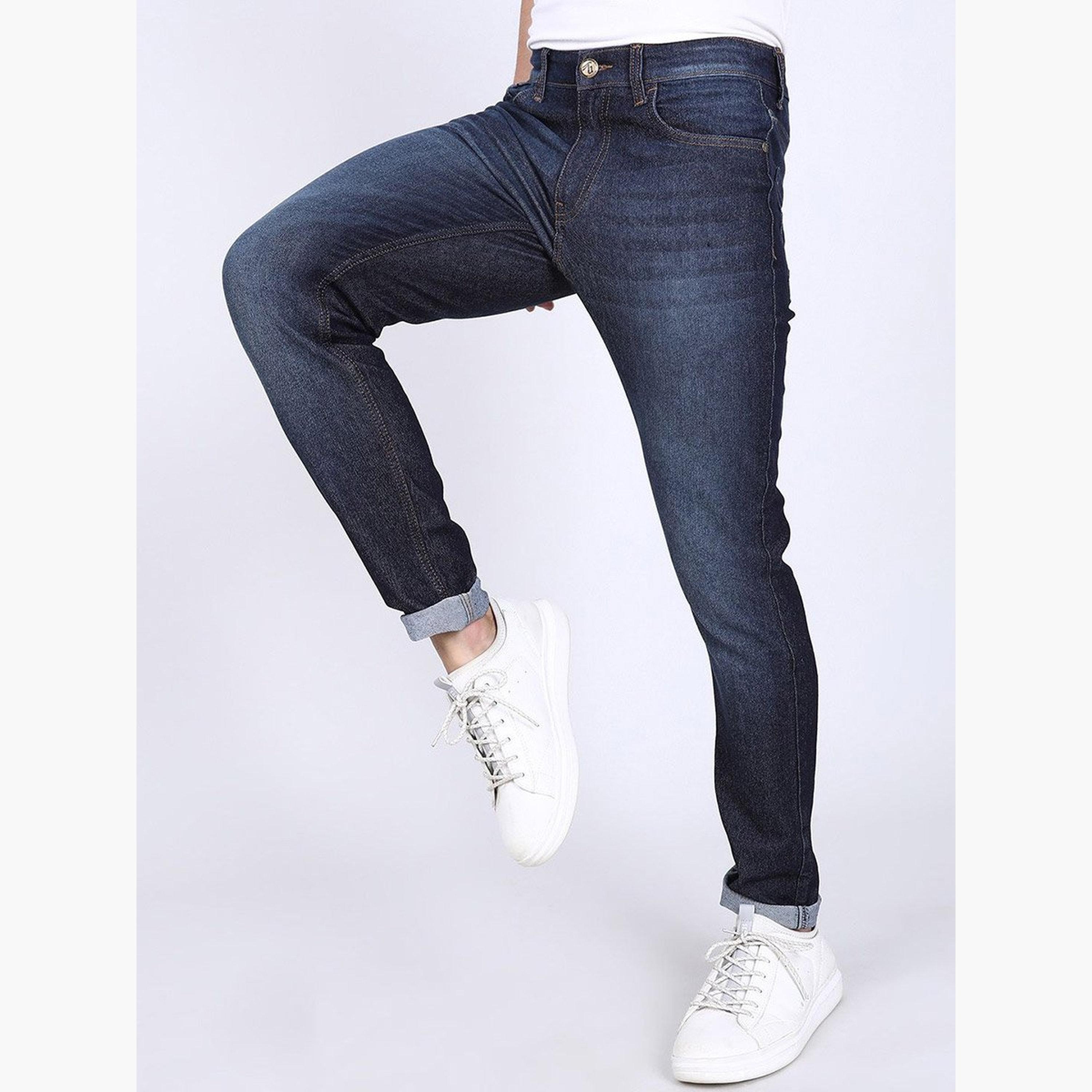 ذا انديان كراج كو × ستايلي - بنطال جينز للرجال تصميم ضيق وخصر متوسط ​​وباهت-men-clothing-bottoms-jeans-image-2