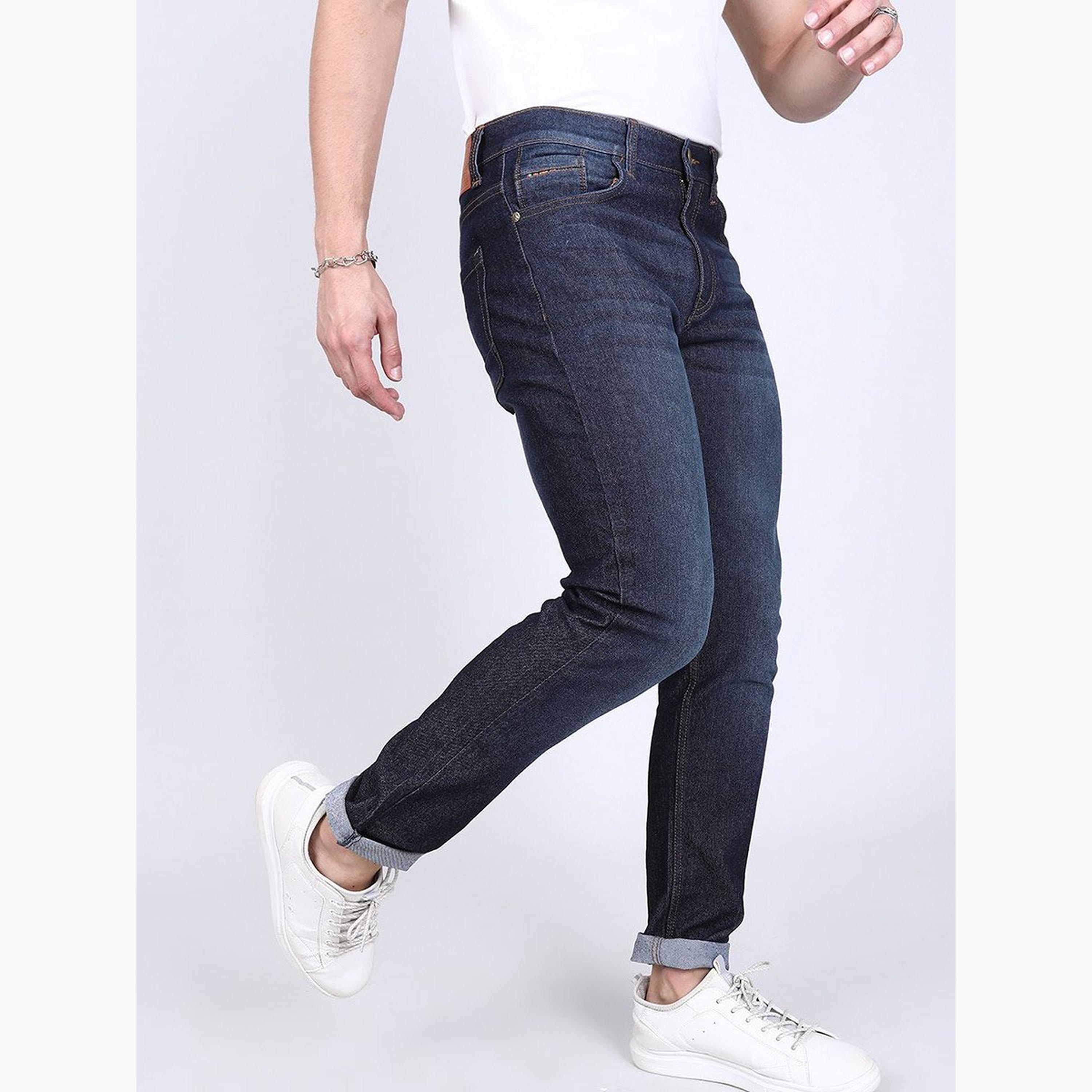 ذا انديان كراج كو × ستايلي - بنطال جينز للرجال تصميم ضيق وخصر متوسط ​​وباهت-men-clothing-bottoms-jeans-image-3