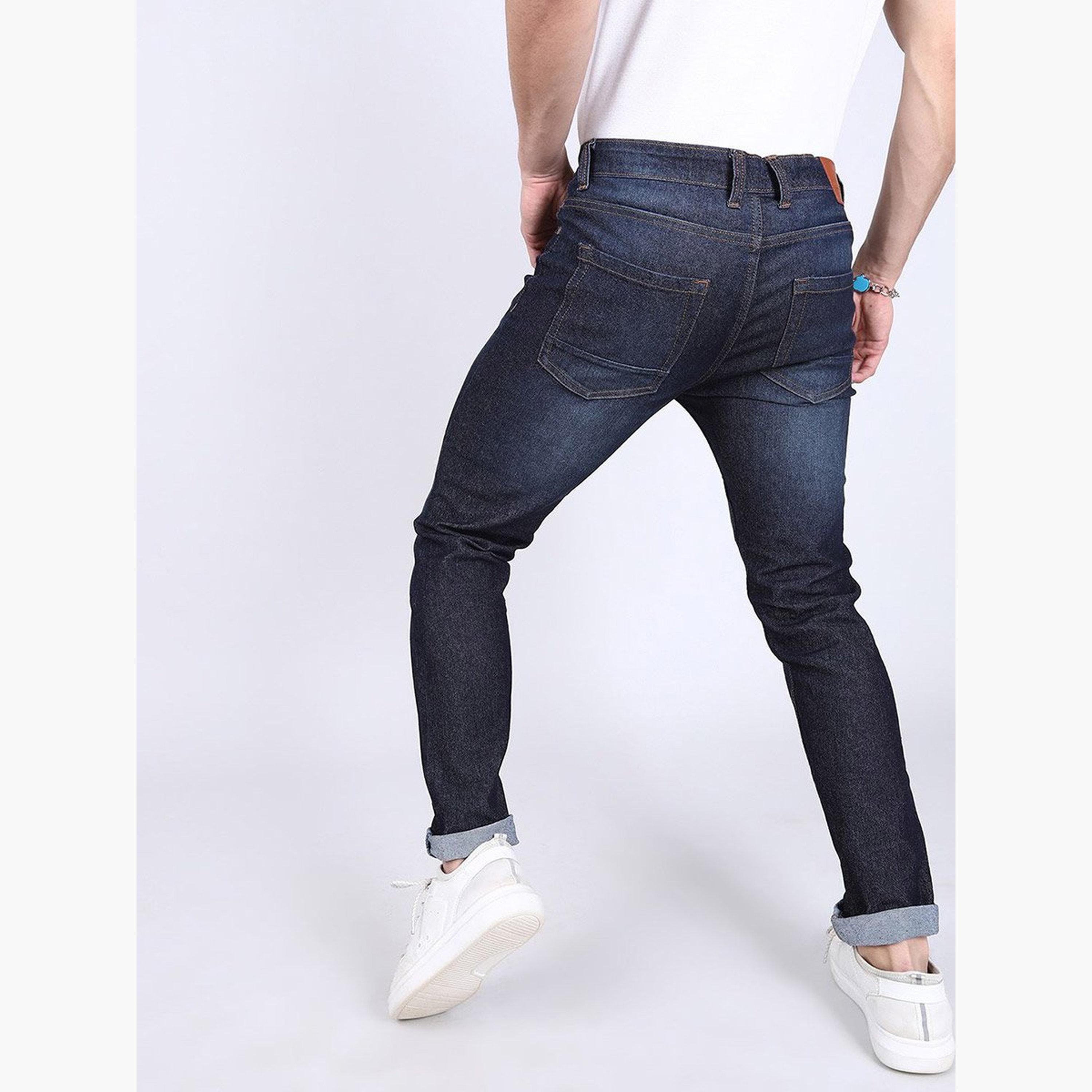ذا انديان كراج كو × ستايلي - بنطال جينز للرجال تصميم ضيق وخصر متوسط ​​وباهت-men-clothing-bottoms-jeans-image-5