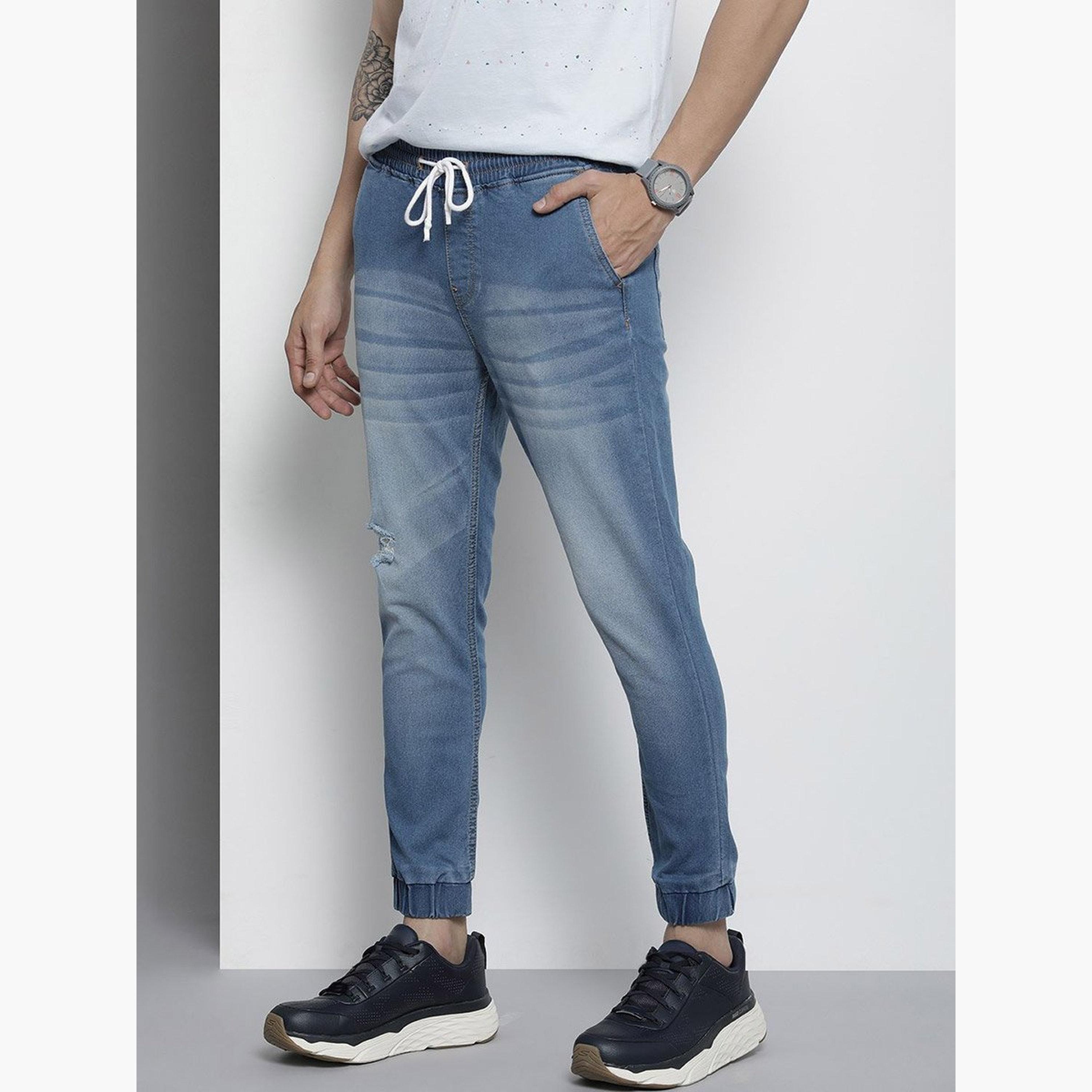 ذا انديان كراج كو × ستايلي - بنطال جينز للرجال متوسط ​​الارتفاع مع لمسة خفيفة من البهتان-men-clothing-bottoms-jeans-image-2