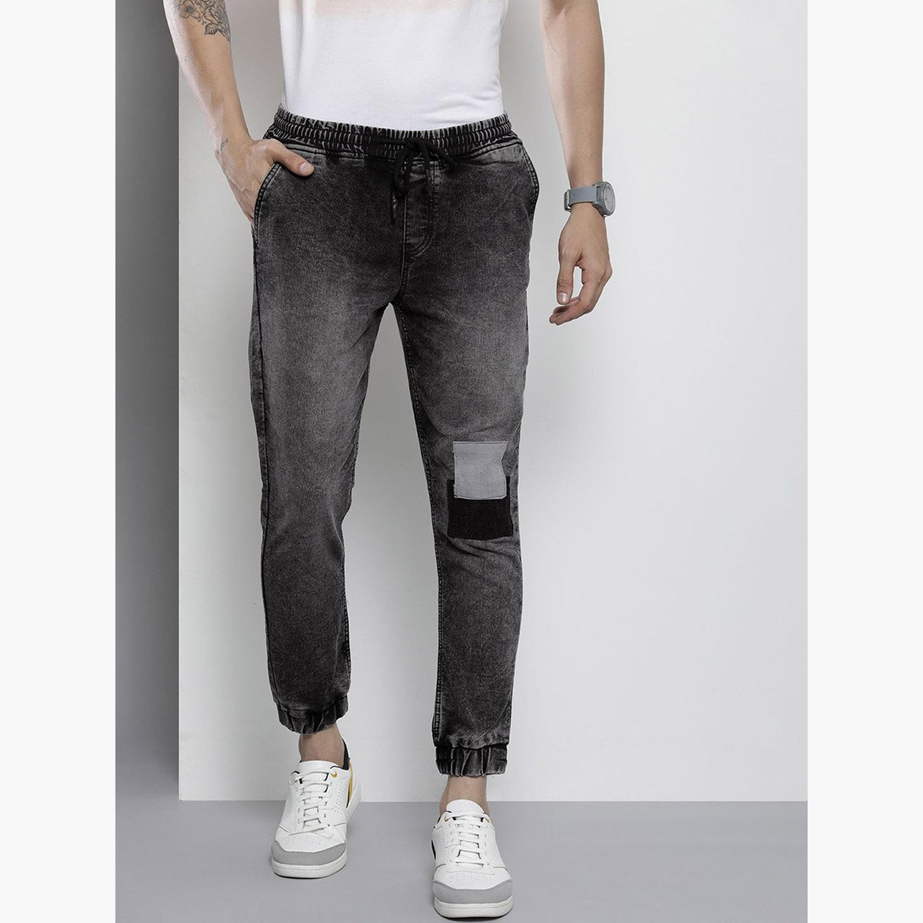 ذا انديان كراج كو × ستايلي - بنطال جينز للرجال متوسط ​​الارتفاع بقص وحياكة-men-clothing-bottoms-jeans-image-1