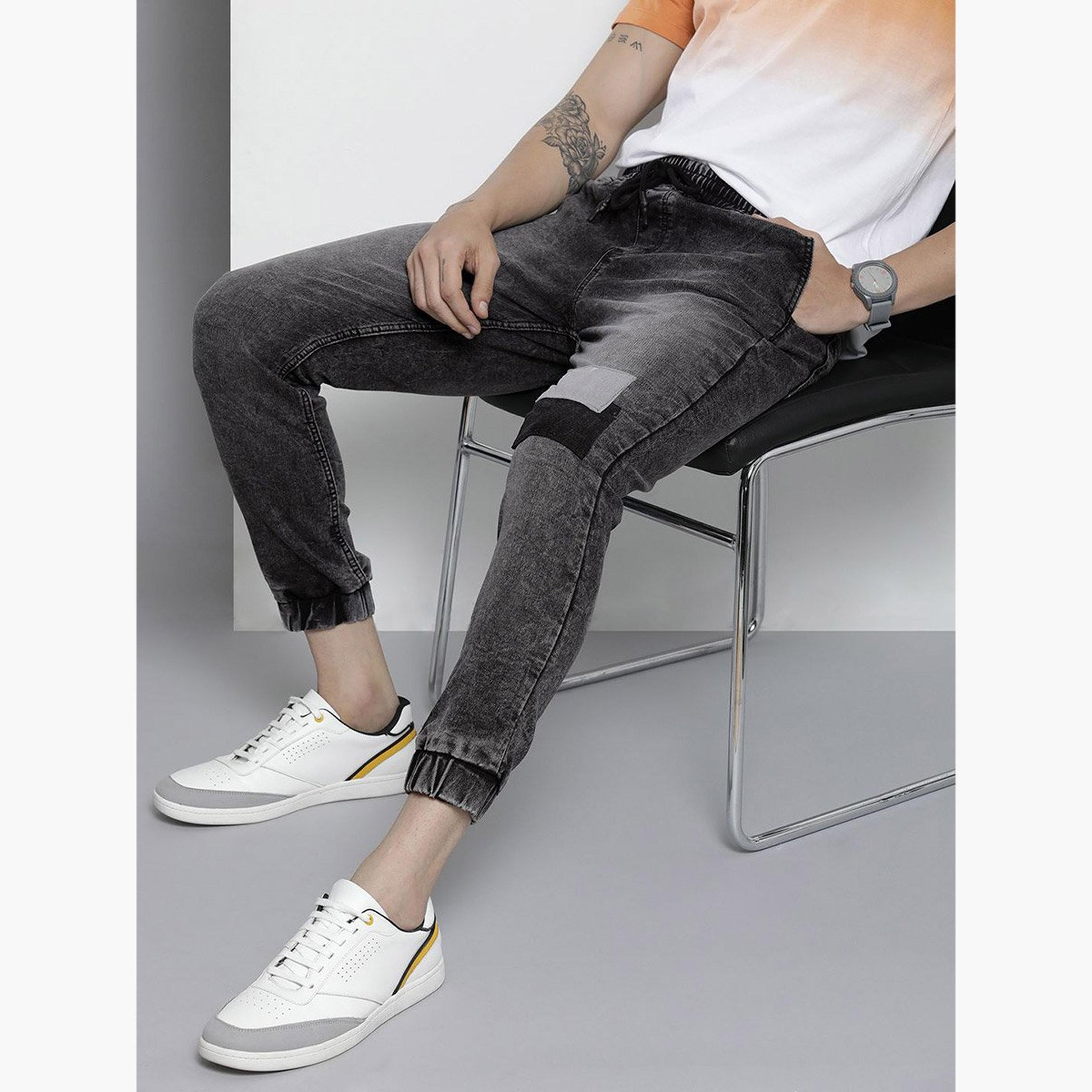 ذا انديان كراج كو × ستايلي - بنطال جينز للرجال متوسط ​​الارتفاع بقص وحياكة-men-clothing-bottoms-jeans-image-2
