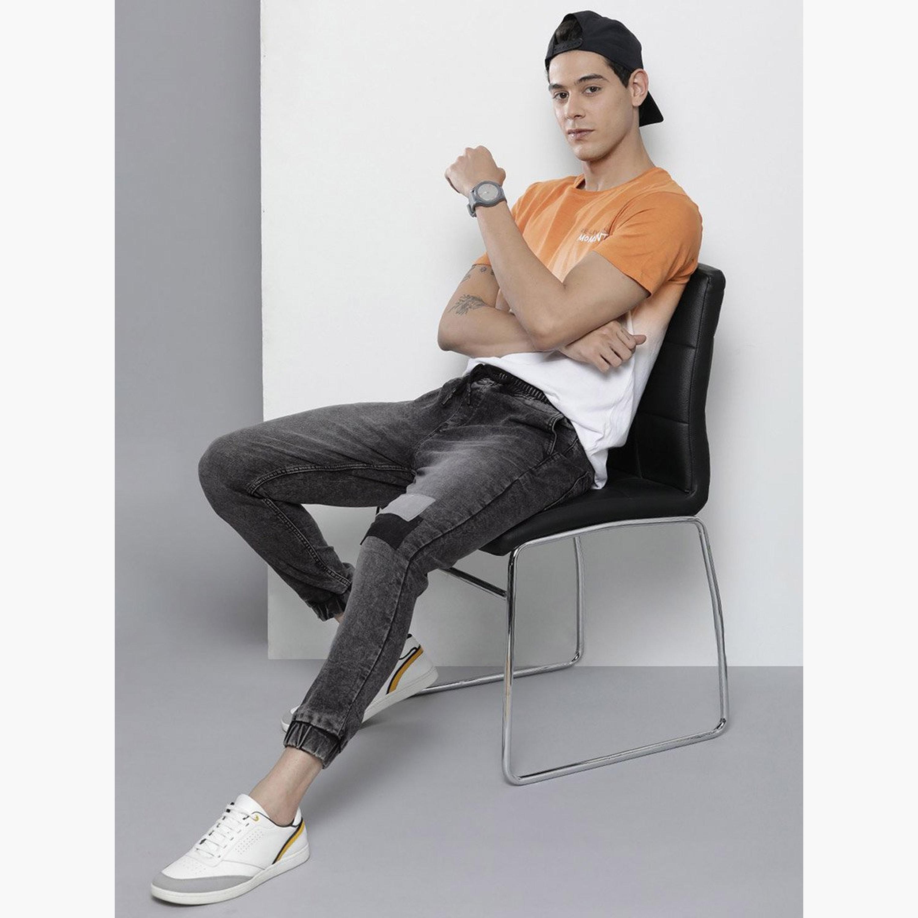 ذا انديان كراج كو × ستايلي - بنطال جينز للرجال متوسط ​​الارتفاع بقص وحياكة-men-clothing-bottoms-jeans-image-5