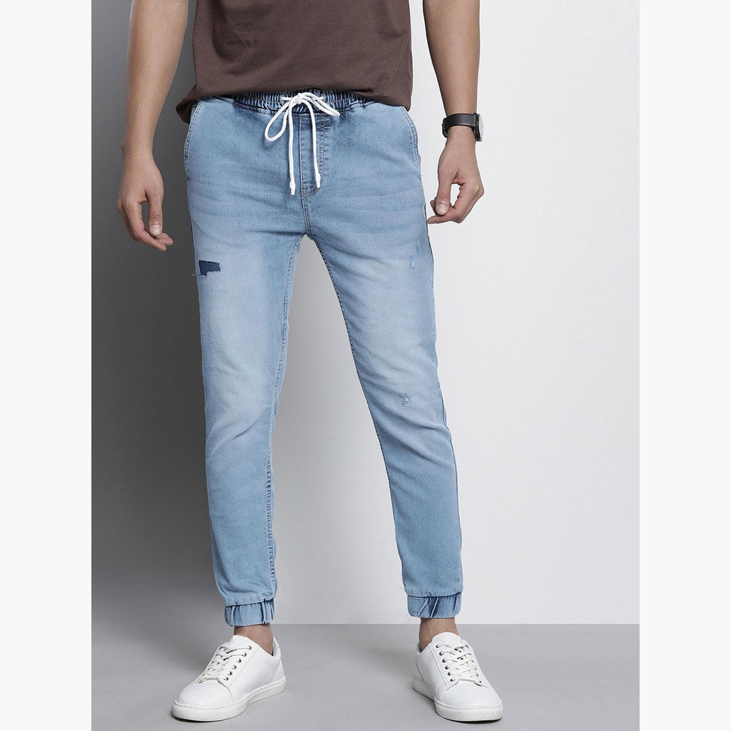 ذا انديان كراج كو × ستايلي - بنطال جينز للرجال متوسط ​​الارتفاع تصميم نحيف مع رباط-men-clothing-bottoms-jeans-image-1