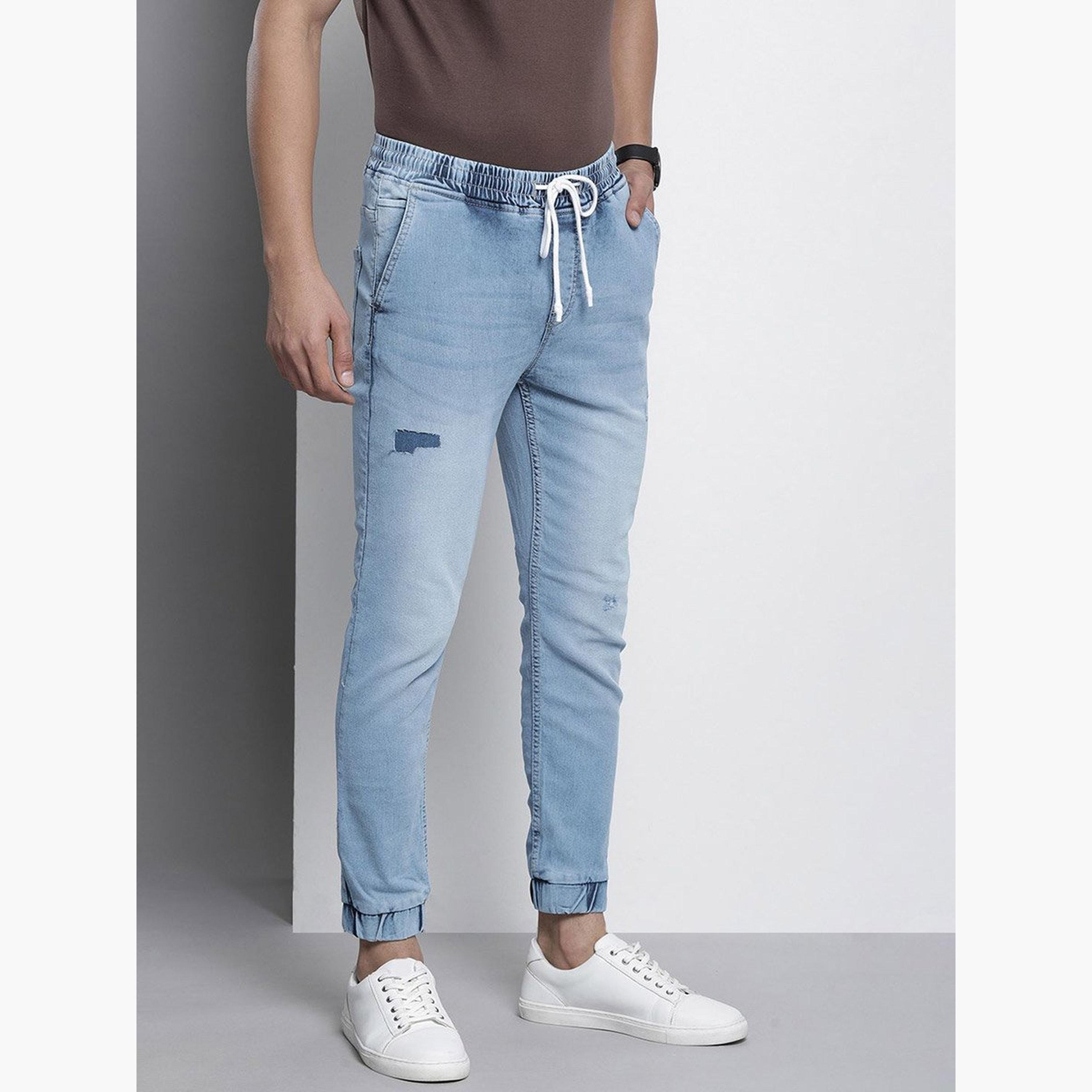 The Indian Garage Co X Styli Men Mid Rise Slim Fit Jeans with Drawstring-men-clothing-bottoms-jeans-image-2