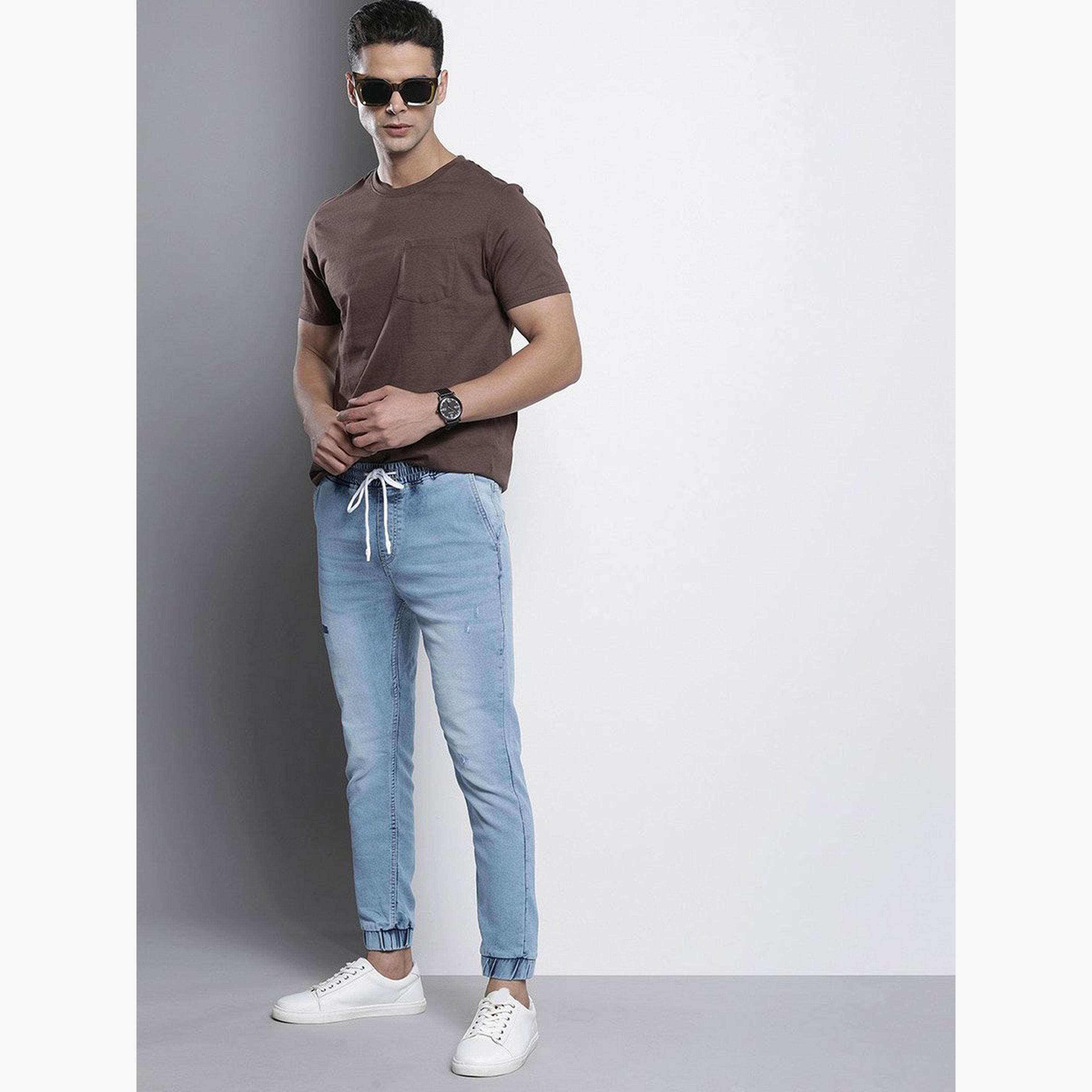 ذا انديان كراج كو × ستايلي - بنطال جينز للرجال متوسط ​​الارتفاع تصميم نحيف مع رباط-men-clothing-bottoms-jeans-image-5