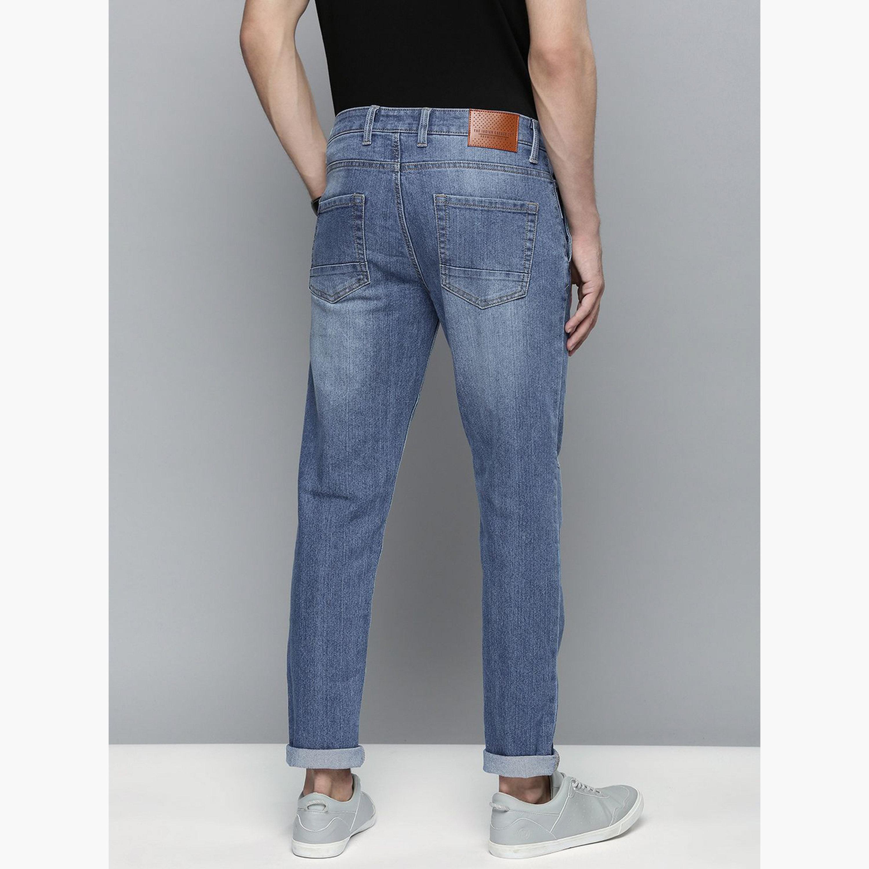 ذا انديان كراج كو × ستايلي - بنطال جينز بقصّة تصميم نحيف باهت للرجال-men-clothing-bottoms-jeans-image-2