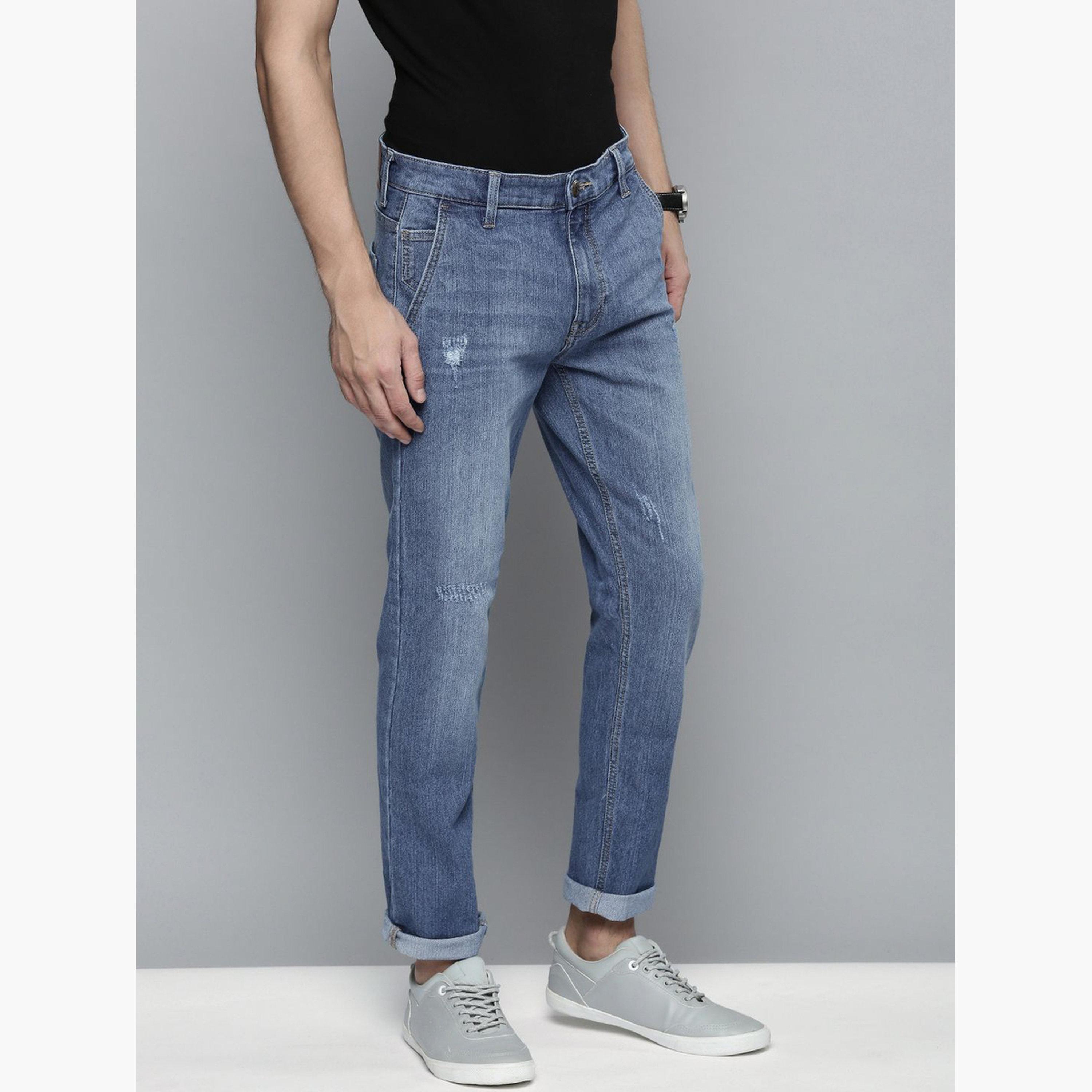ذا انديان كراج كو × ستايلي - بنطال جينز بقصّة تصميم نحيف باهت للرجال-men-clothing-bottoms-jeans-image-3