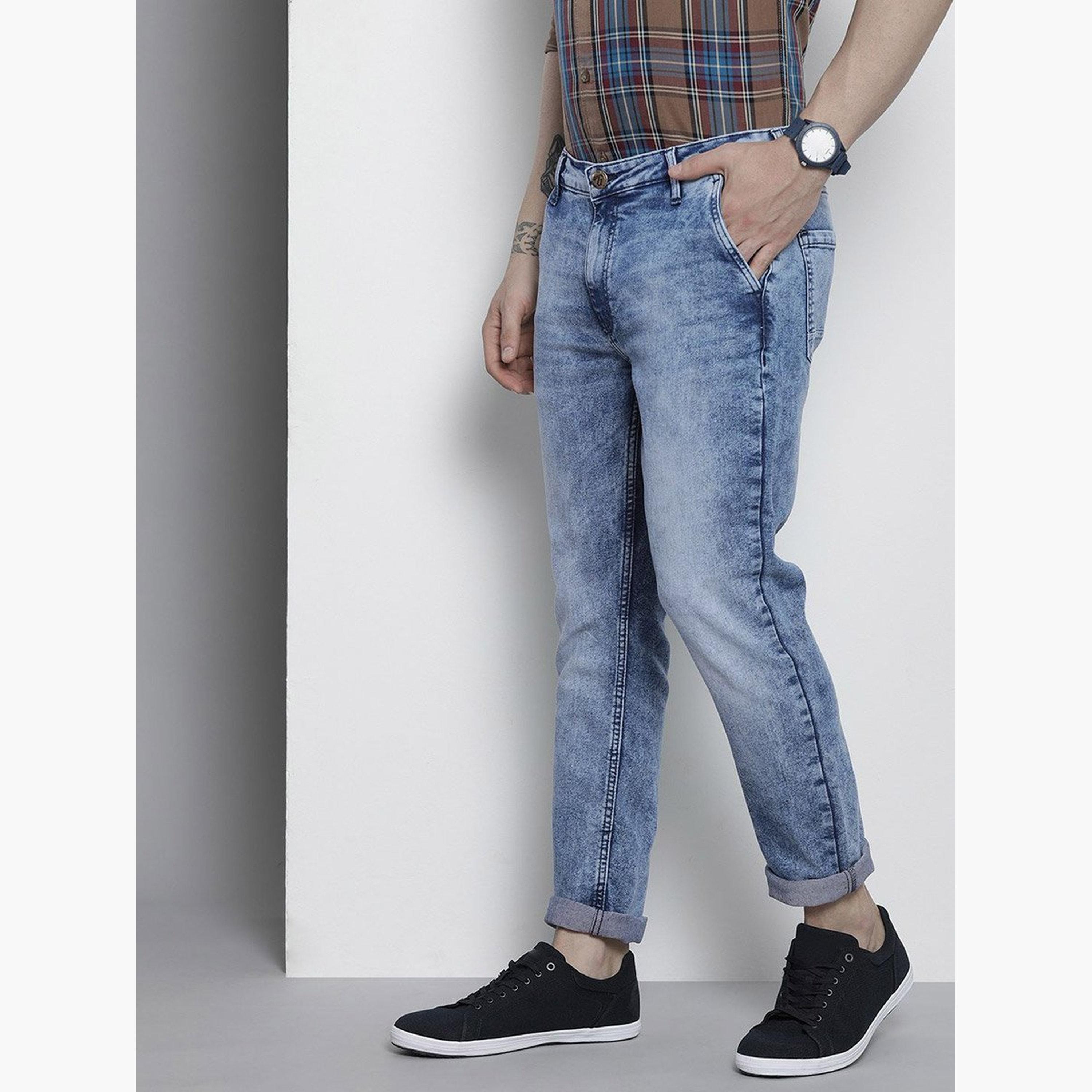 ذا انديان كراج كو × ستايلي - بنطال جينز للرجال ضيق متوسط ​​الارتفاع وثقيل وباهت اللون-men-clothing-bottoms-jeans-image-2