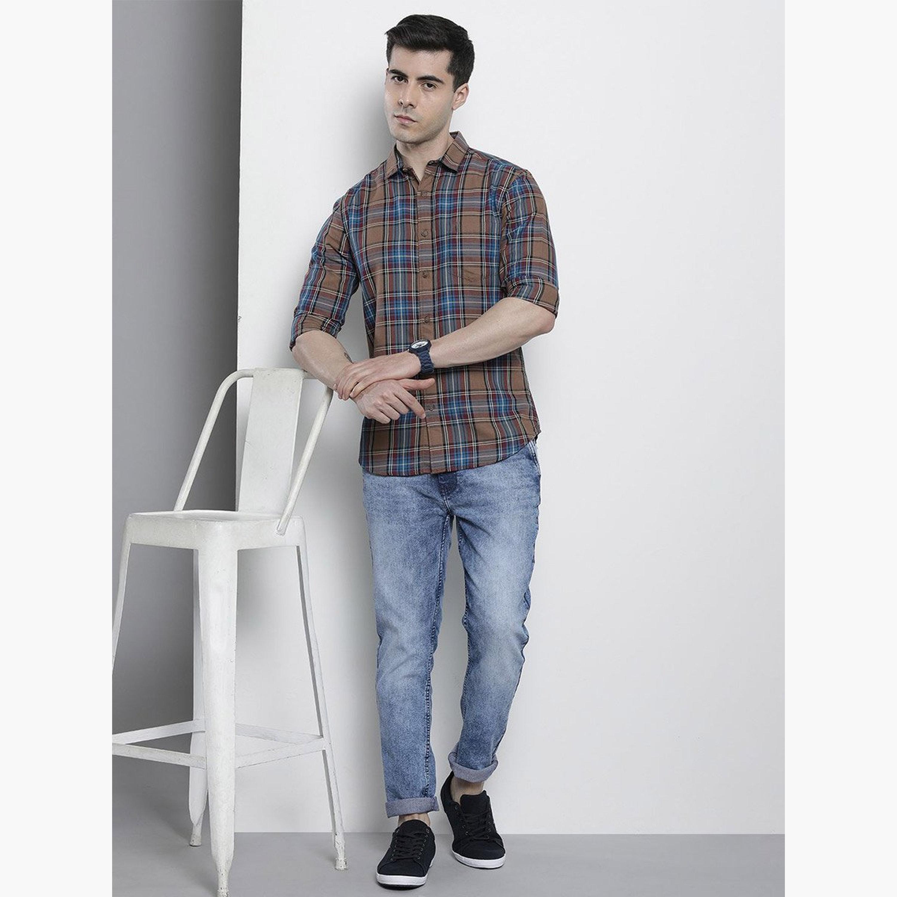 ذا انديان كراج كو × ستايلي - بنطال جينز للرجال ضيق متوسط ​​الارتفاع وثقيل وباهت اللون-men-clothing-bottoms-jeans-image-5