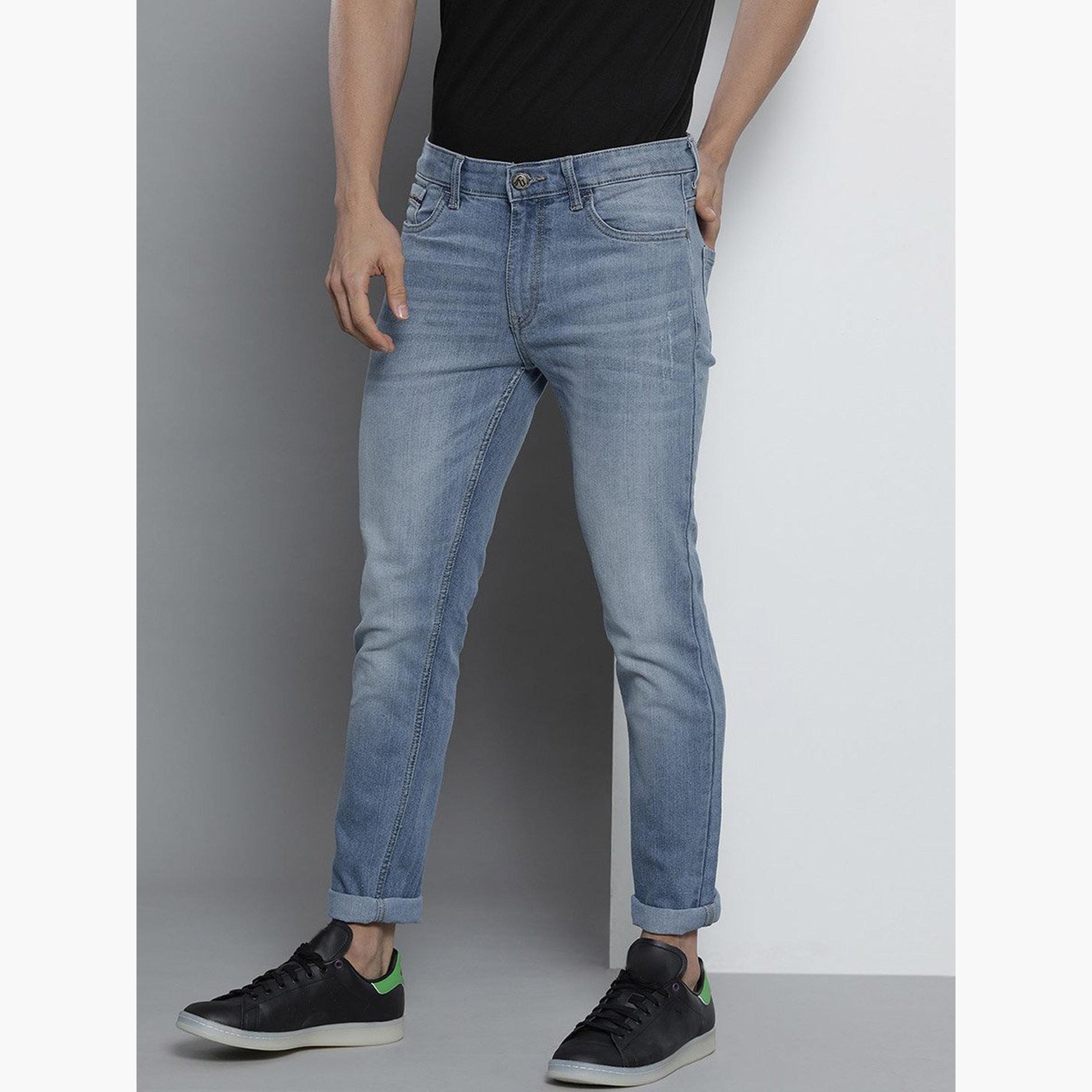 ذا انديان كراج كو × ستايلي - بنطال جينز للرجال ضيق متوسط ​​الارتفاع وثقيل وباهت اللون-men-clothing-bottoms-jeans-image-2