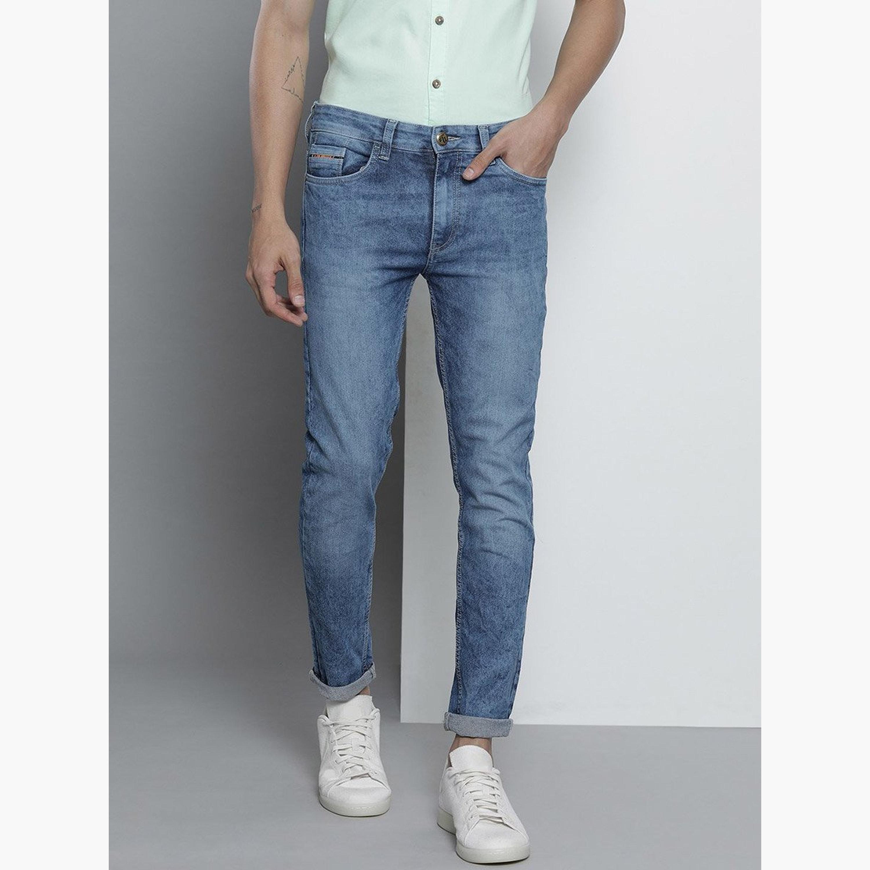 ذا انديان كراج كو × ستايلي - بنطال جينز للرجال تصميم ضيق وخصر متوسط-men-clothing-bottoms-jeans-image-1