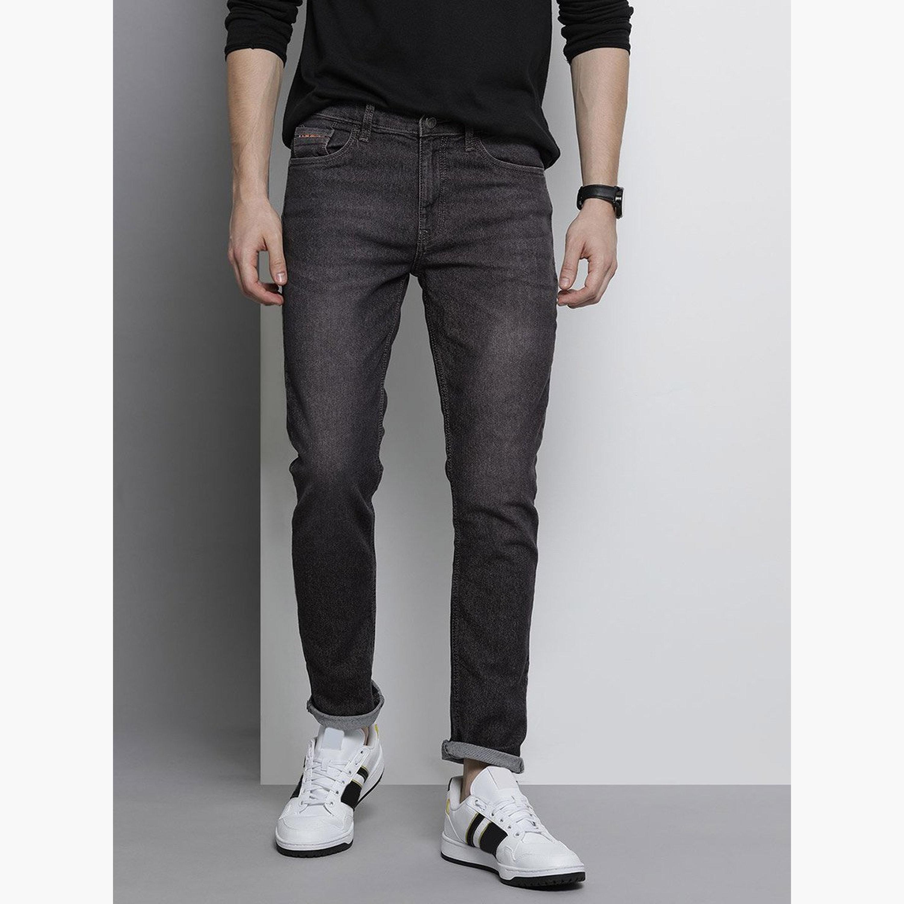ذا انديان كراج كو × ستايلي - بنطال جينز للرجال ضيق متوسط ​​الارتفاع وقابل للتمدد-men-clothing-bottoms-jeans-image-1