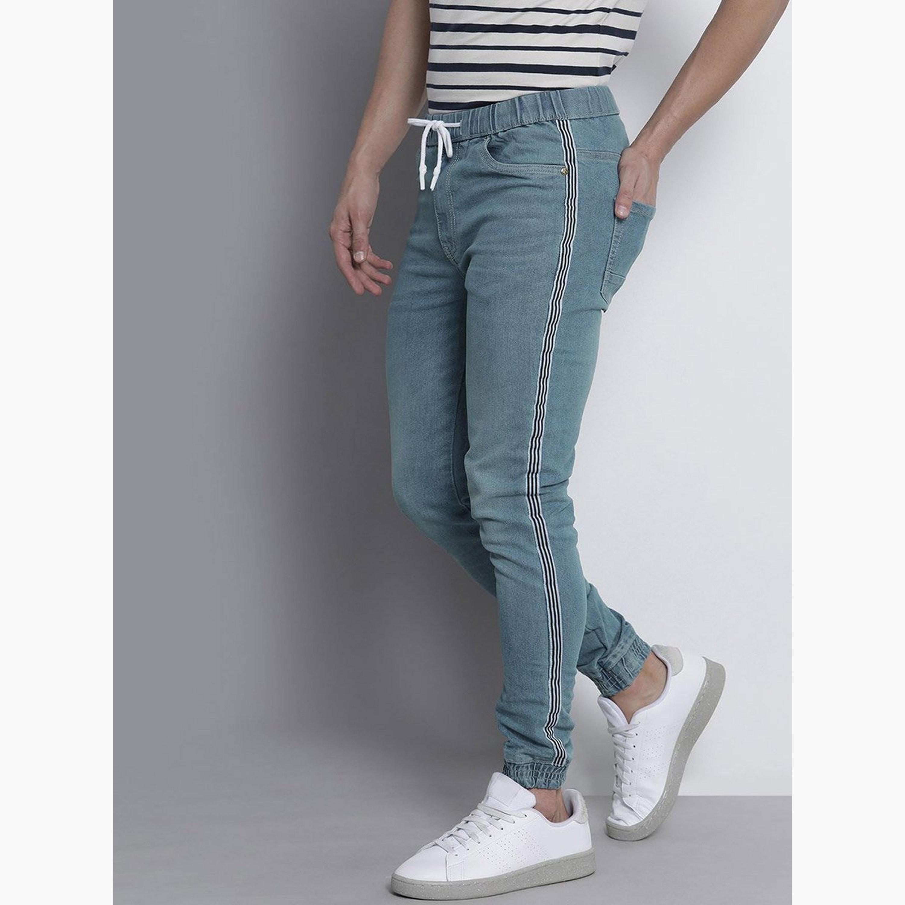 The Indian Garage Co X Styli Men Taping Detail Cuffed Jeans-men-clothing-bottoms-jeans-image-1