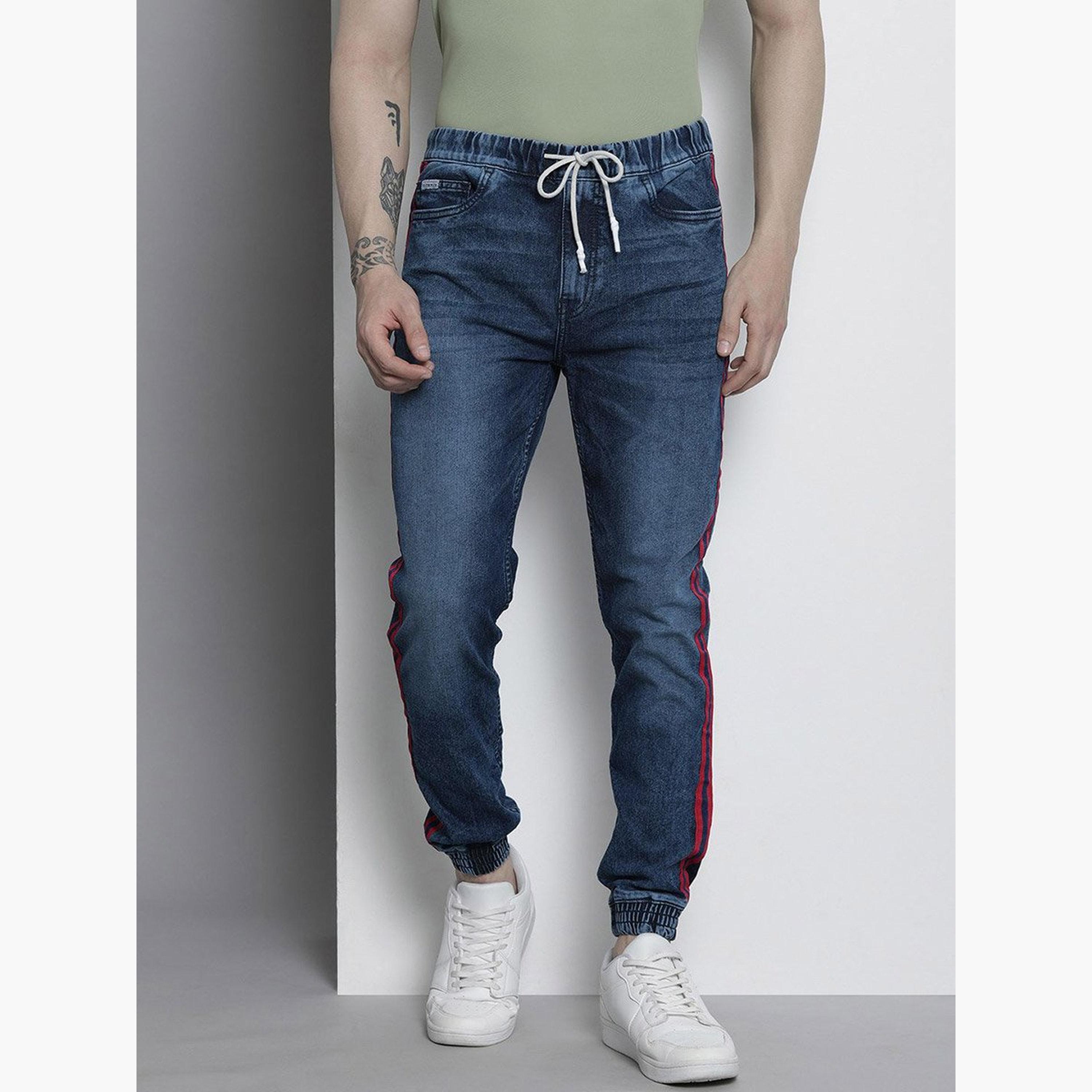 ذا انديان كراج كو × ستايلي - بنطال جينز للرجال بتفاصيل شريطية-men-clothing-bottoms-jeans-image-2