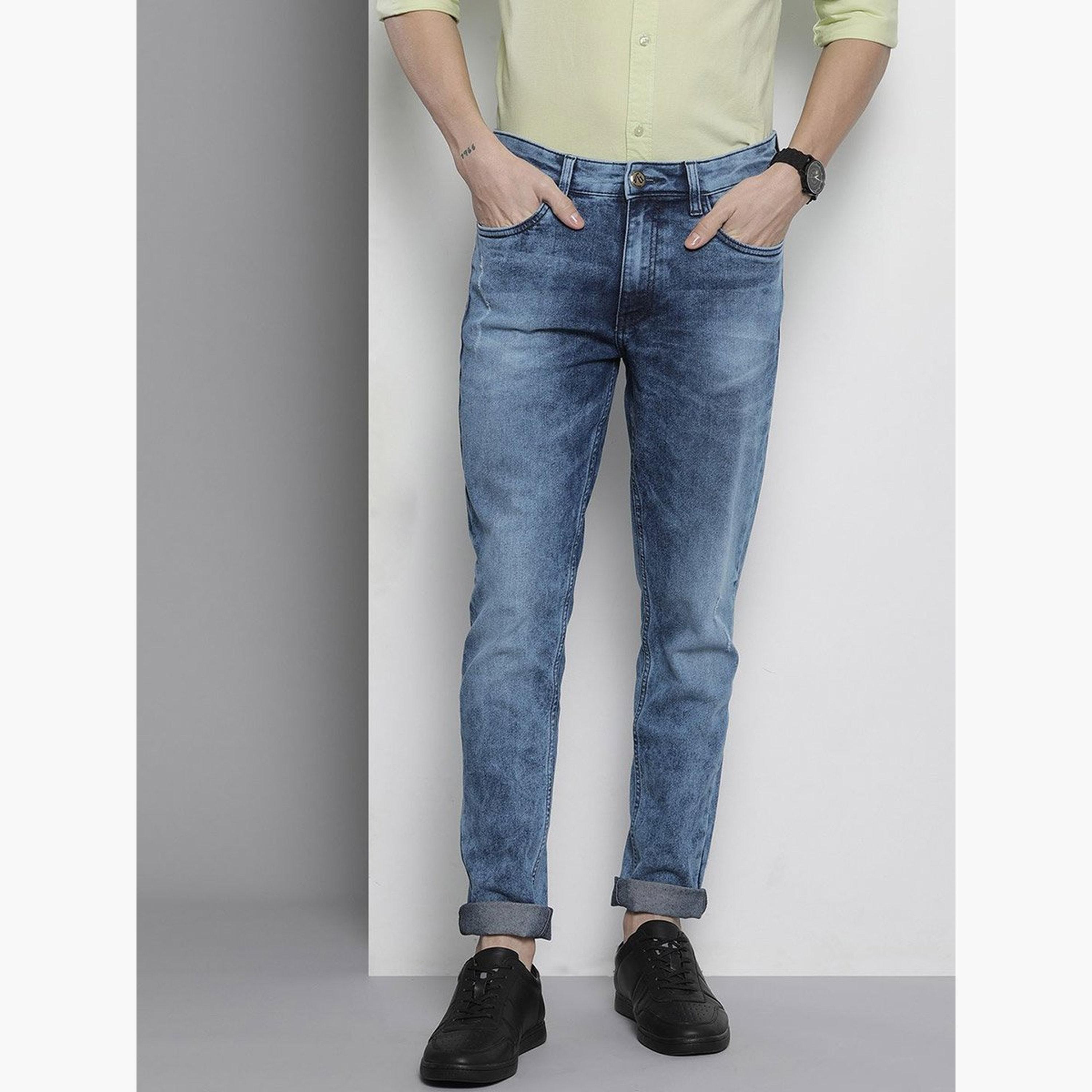 ذا انديان كراج كو × ستايلي - بنطال جينز للرجال متوسط ​​الارتفاع تصميم نحيف-men-clothing-bottoms-jeans-image-1