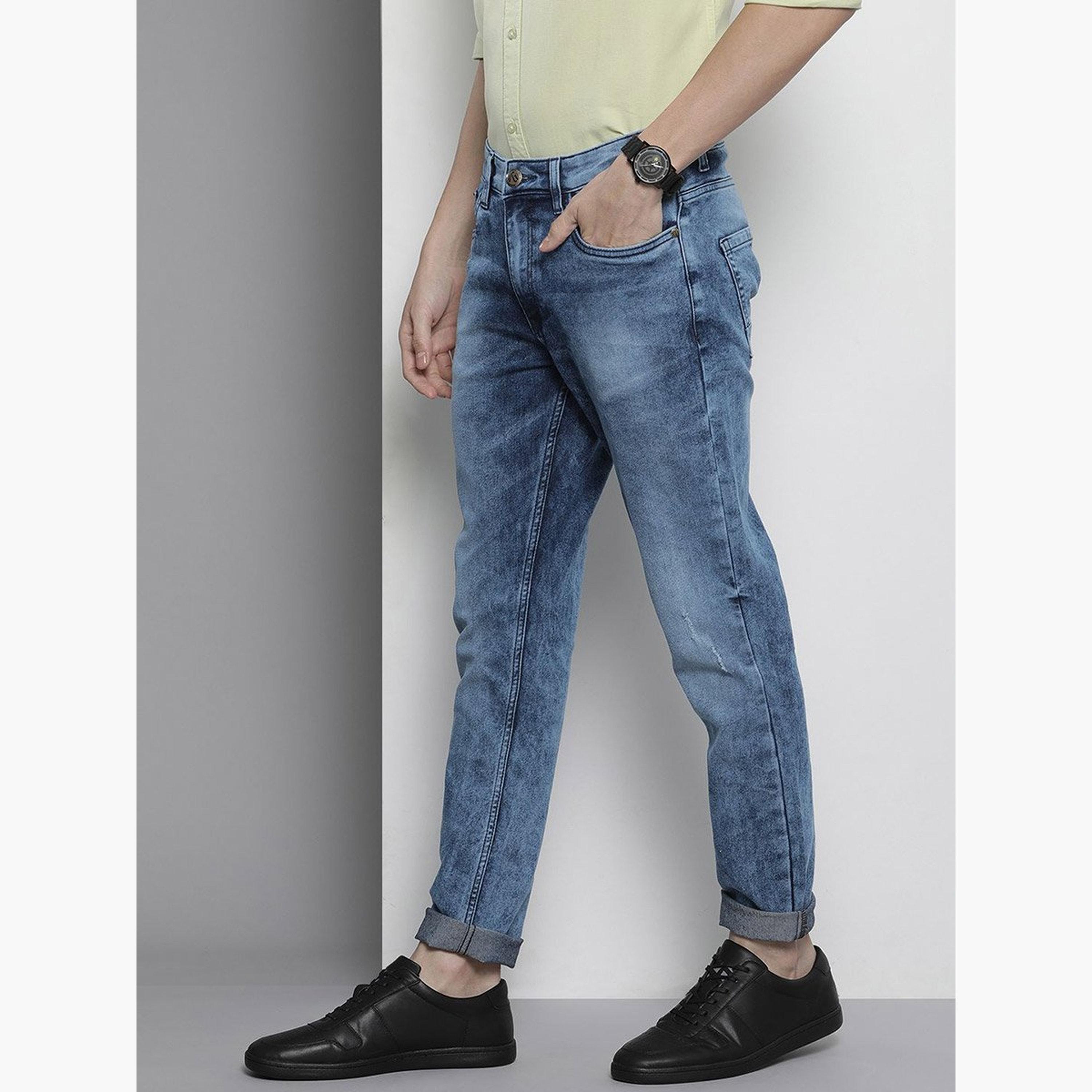 ذا انديان كراج كو × ستايلي - بنطال جينز للرجال متوسط ​​الارتفاع تصميم نحيف-men-clothing-bottoms-jeans-image-2