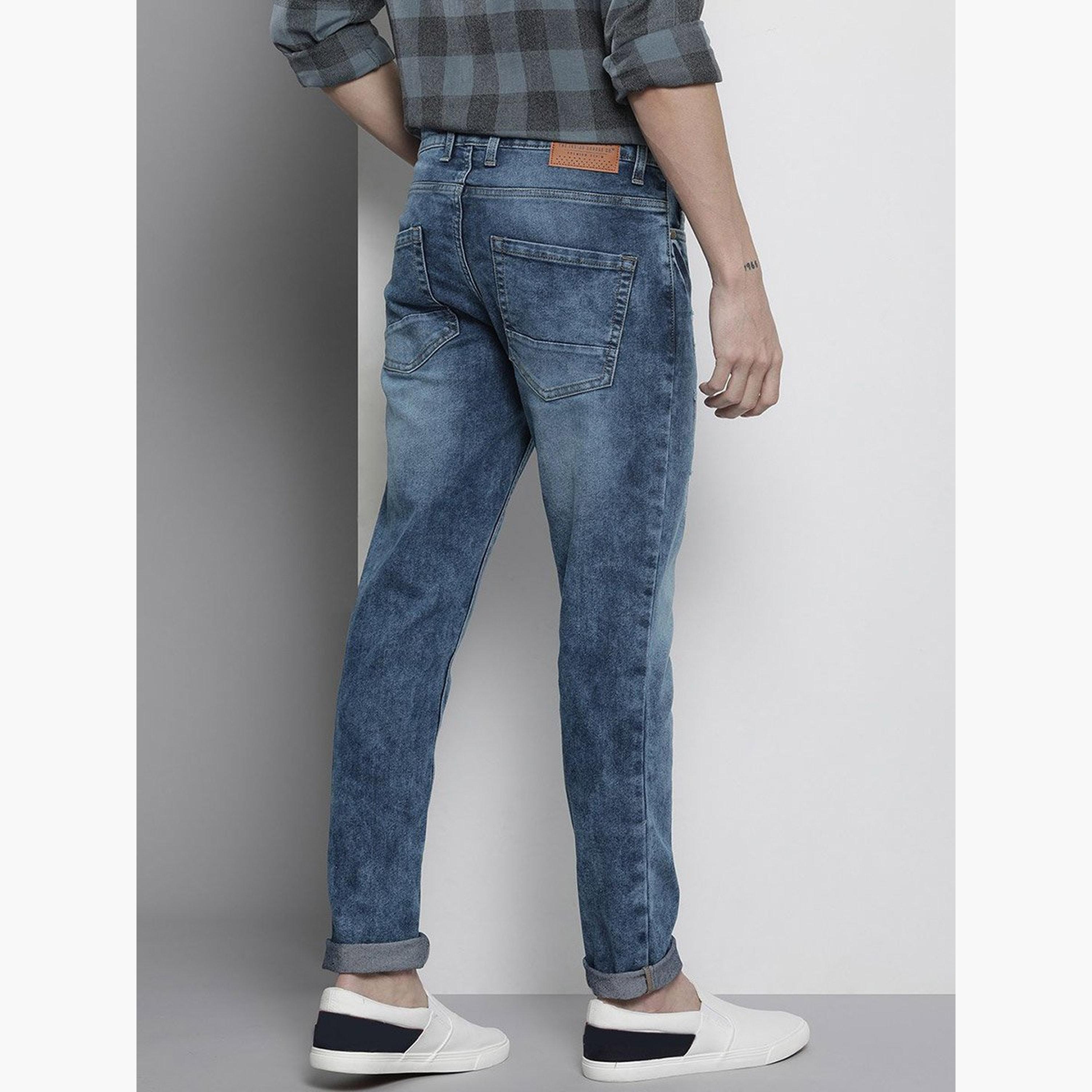 ذا انديان كراج كو × ستايلي - بنطال جينز للرجال تصميم ضيق وباهتة وخصر متوسط-men-clothing-bottoms-jeans-image-3