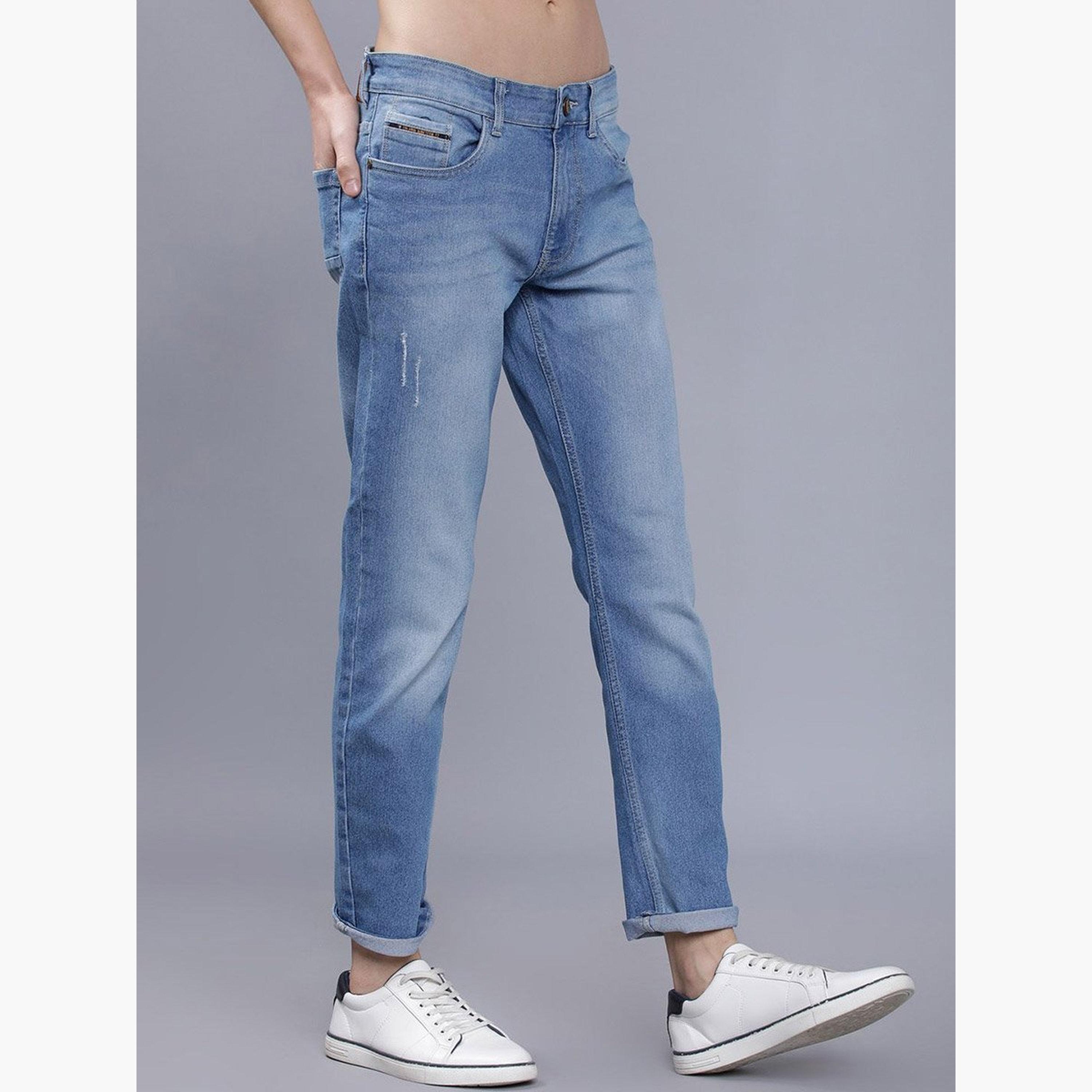 ذا انديان كراج كو × ستايلي - بنطال جينز للرجال أزرق تصميم ضيق وخصر متوسط-men-clothing-bottoms-jeans-image-2