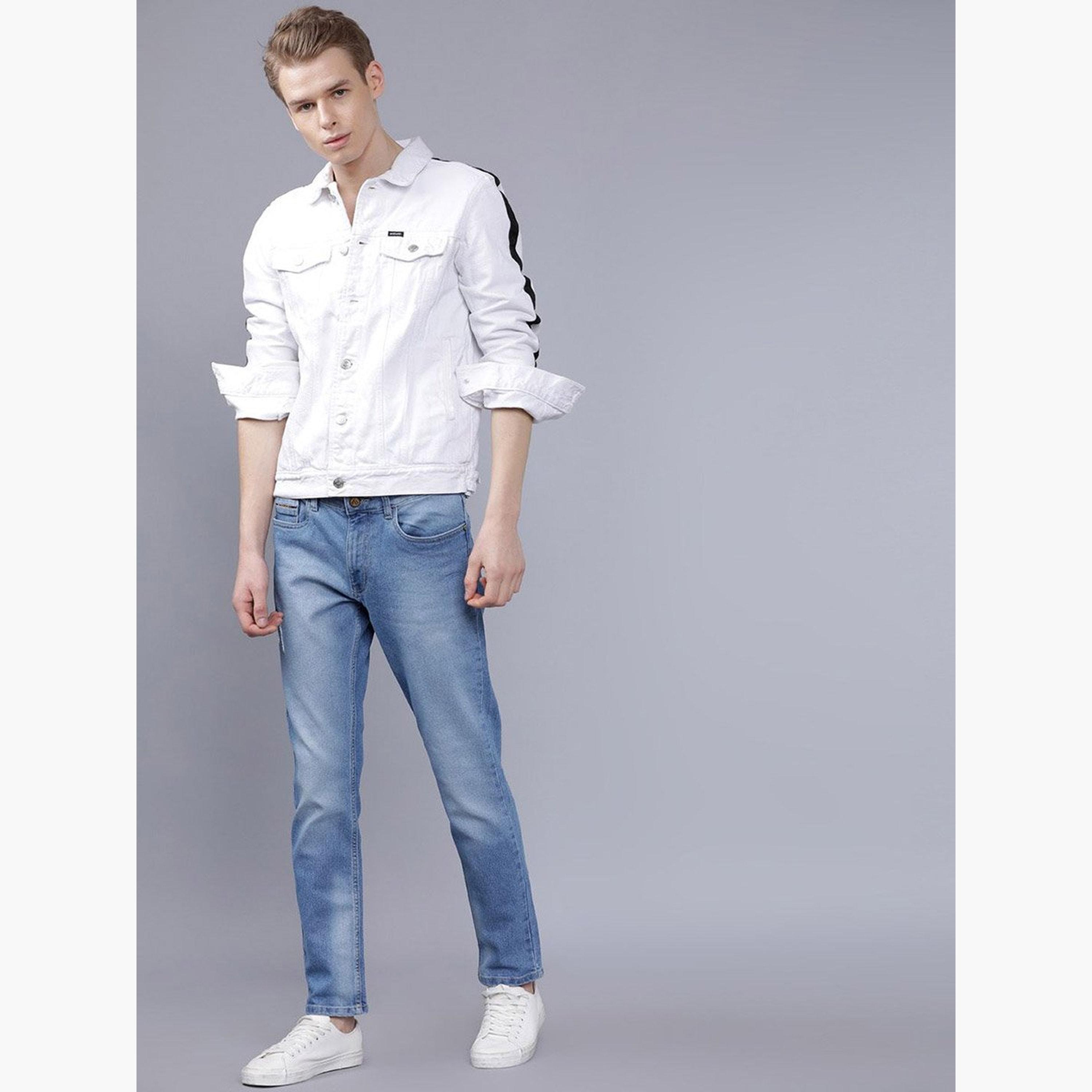 ذا انديان كراج كو × ستايلي - بنطال جينز للرجال أزرق تصميم ضيق وخصر متوسط-men-clothing-bottoms-jeans-image-4