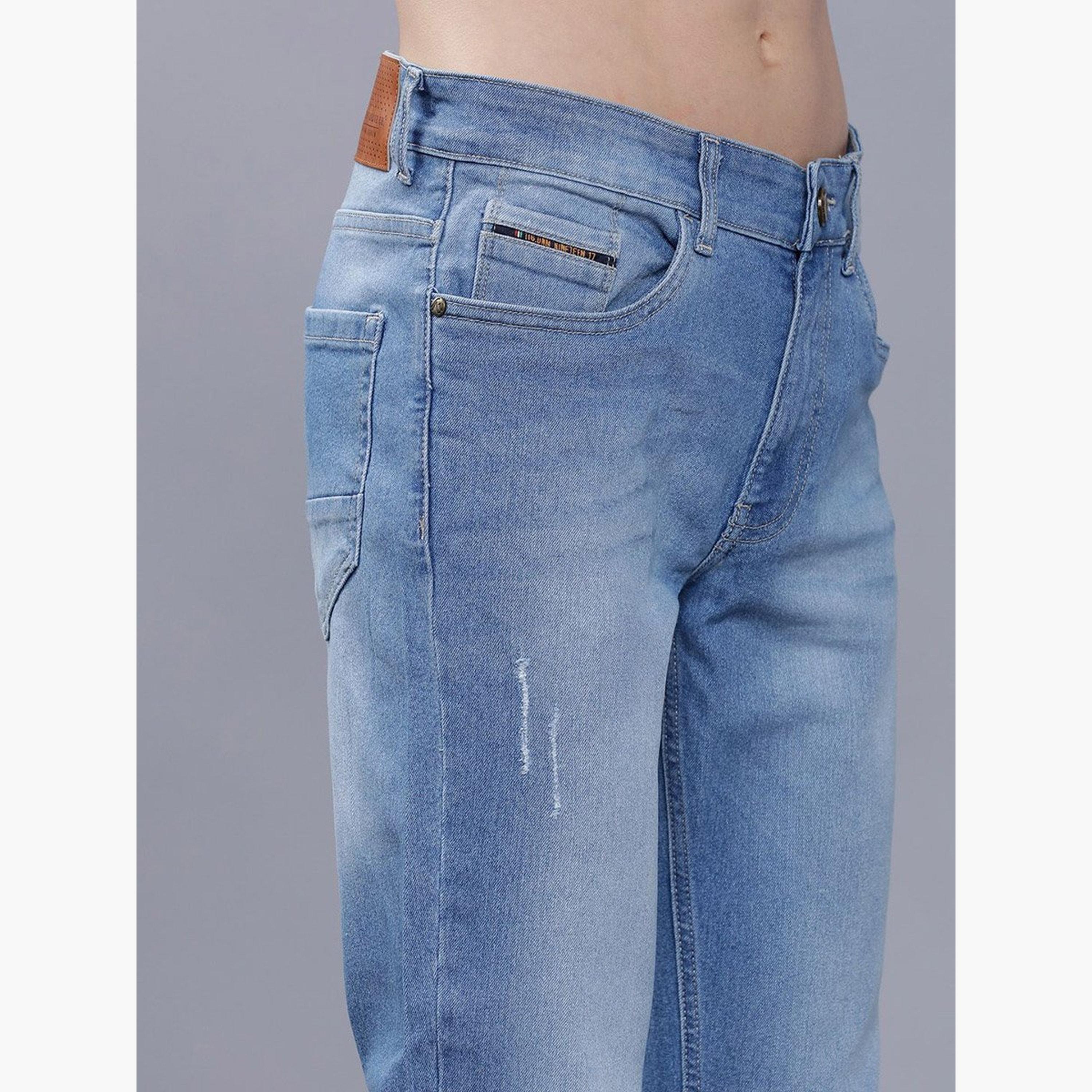ذا انديان كراج كو × ستايلي - بنطال جينز للرجال أزرق تصميم ضيق وخصر متوسط-men-clothing-bottoms-jeans-image-6