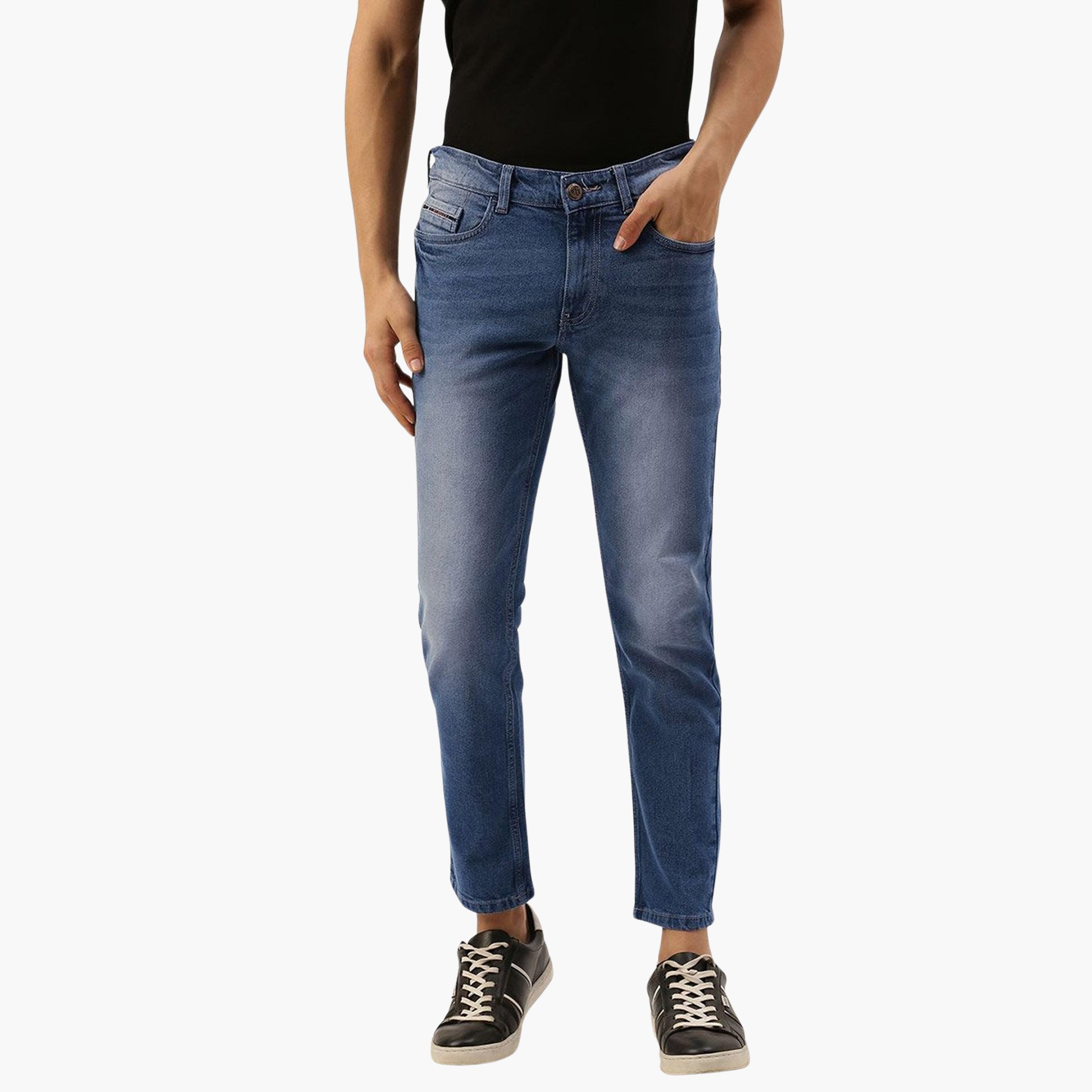 ذا انديان كراج كو × ستايلي - بنطال جينز للرجال أزرق تصميم ضيق وخصر متوسط-men-clothing-bottoms-jeans-image-1