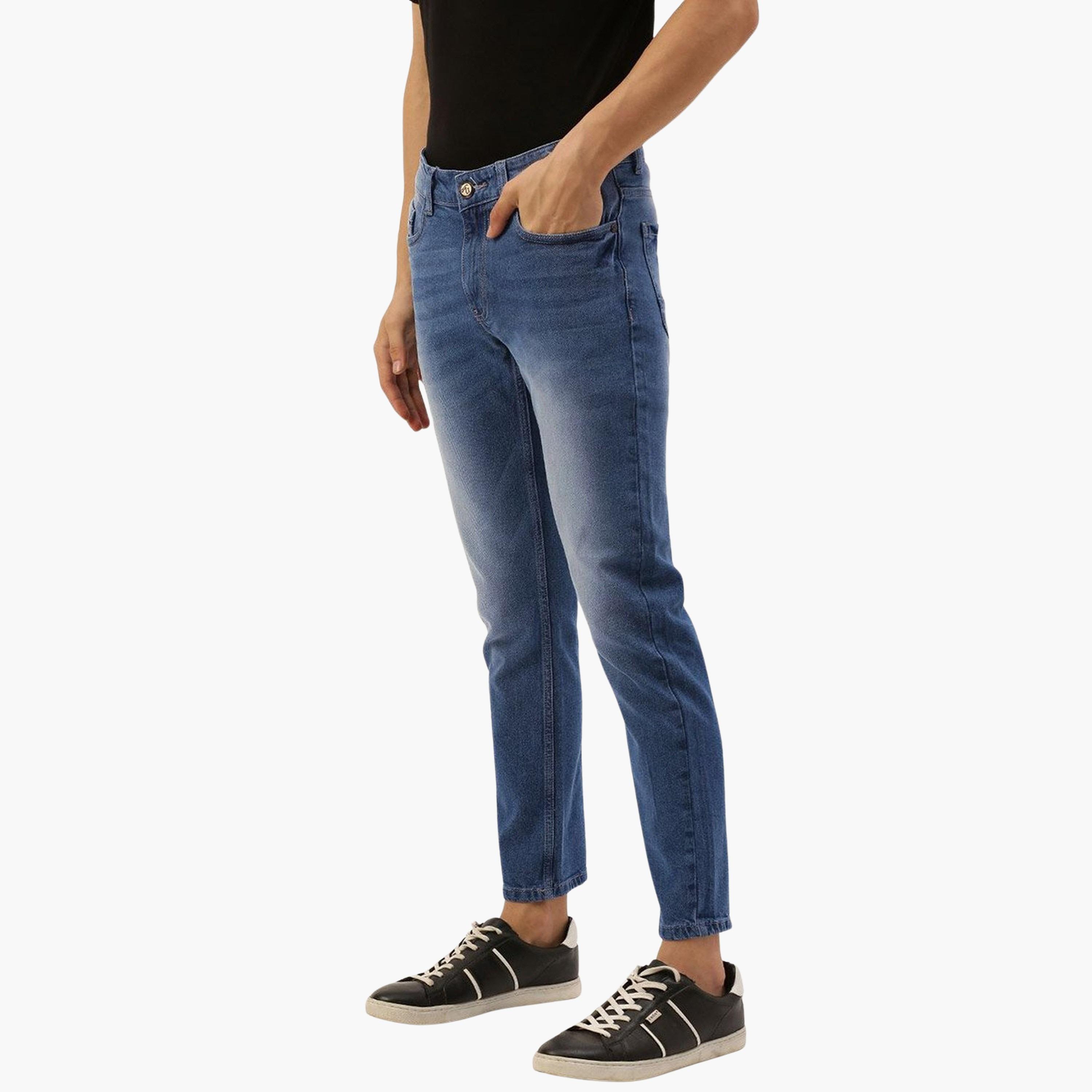 ذا انديان كراج كو × ستايلي - بنطال جينز للرجال أزرق تصميم ضيق وخصر متوسط-men-clothing-bottoms-jeans-image-2